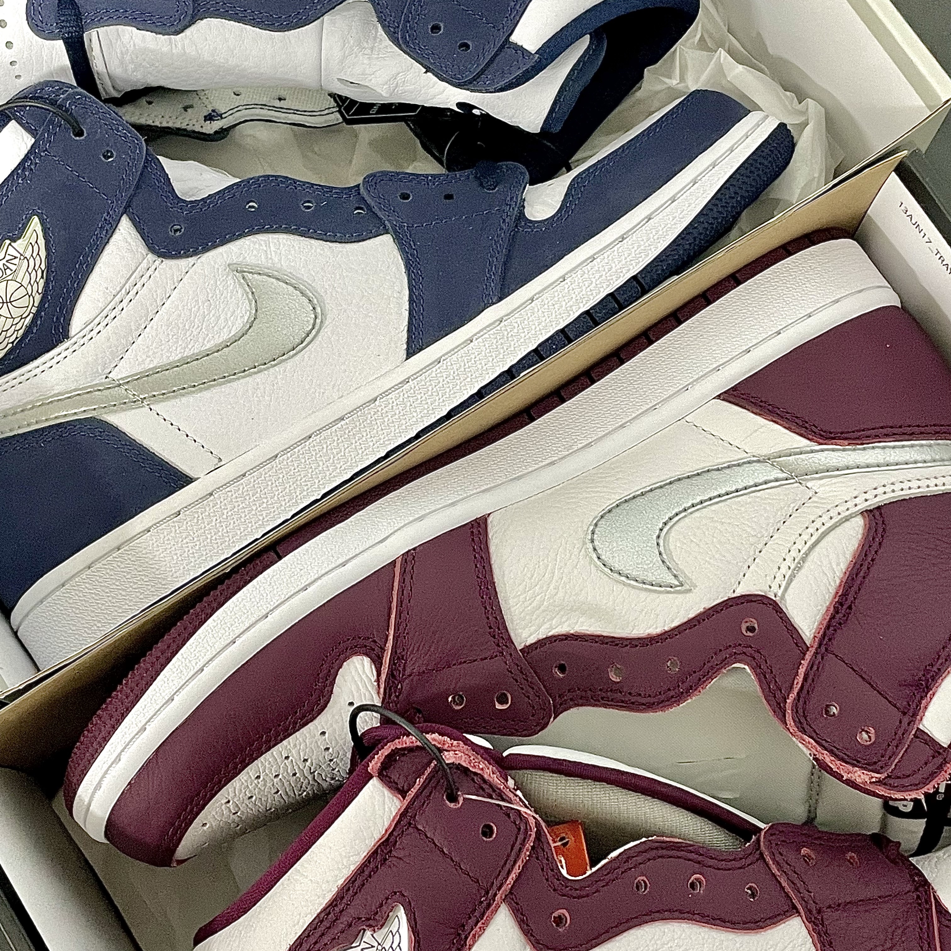 Jordan 1 Retro High OG CO.JP Midnight Navy, Jordan 1 Retro High OG Bordeaux 착용 스타일