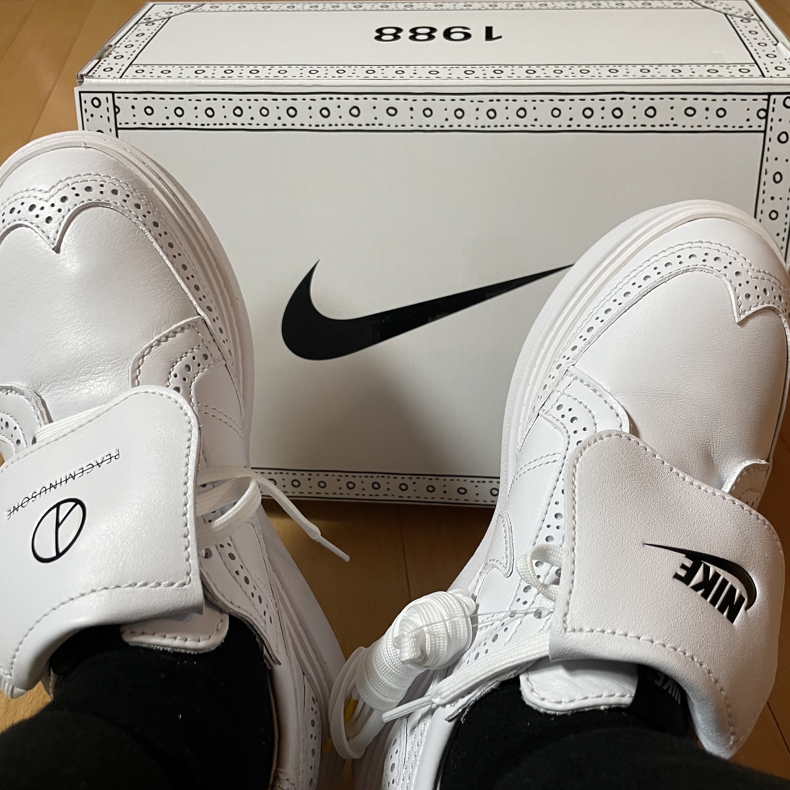 Nike x Peaceminusone Kwondo1 White 착용 스타일 - 3