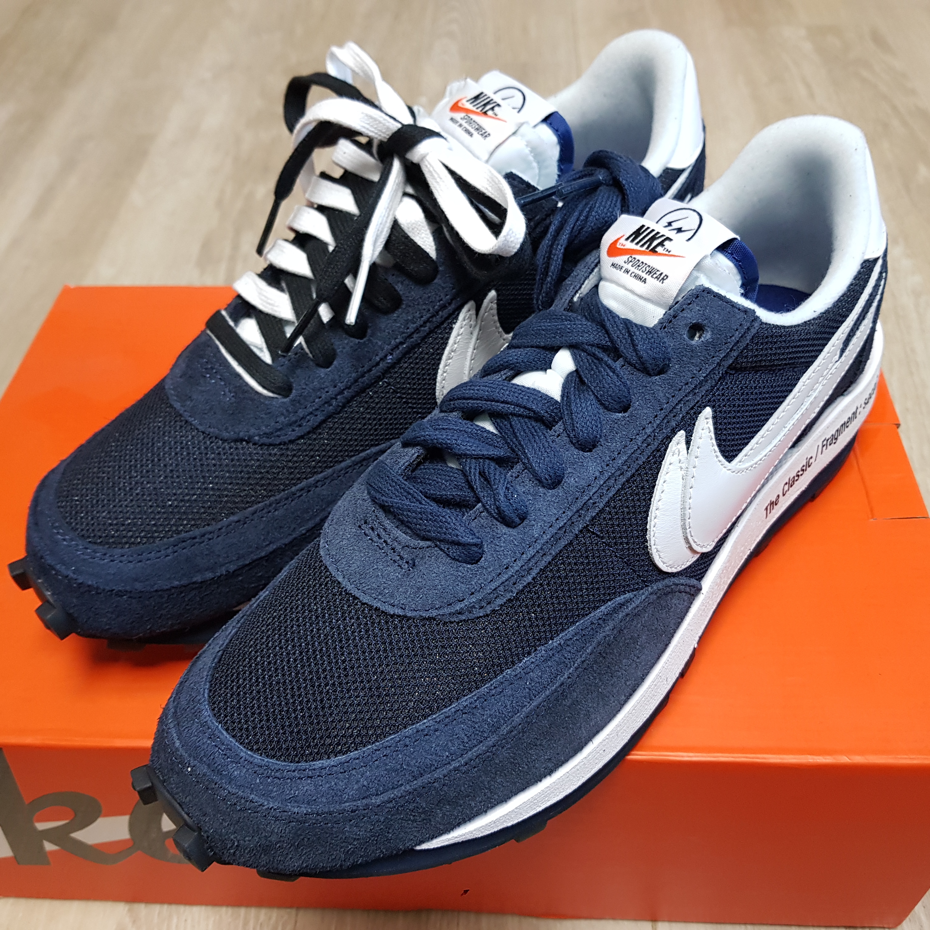 Nike x Sacai x Fragment LDWaffle Blackened Blue 착용 스타일 - 2