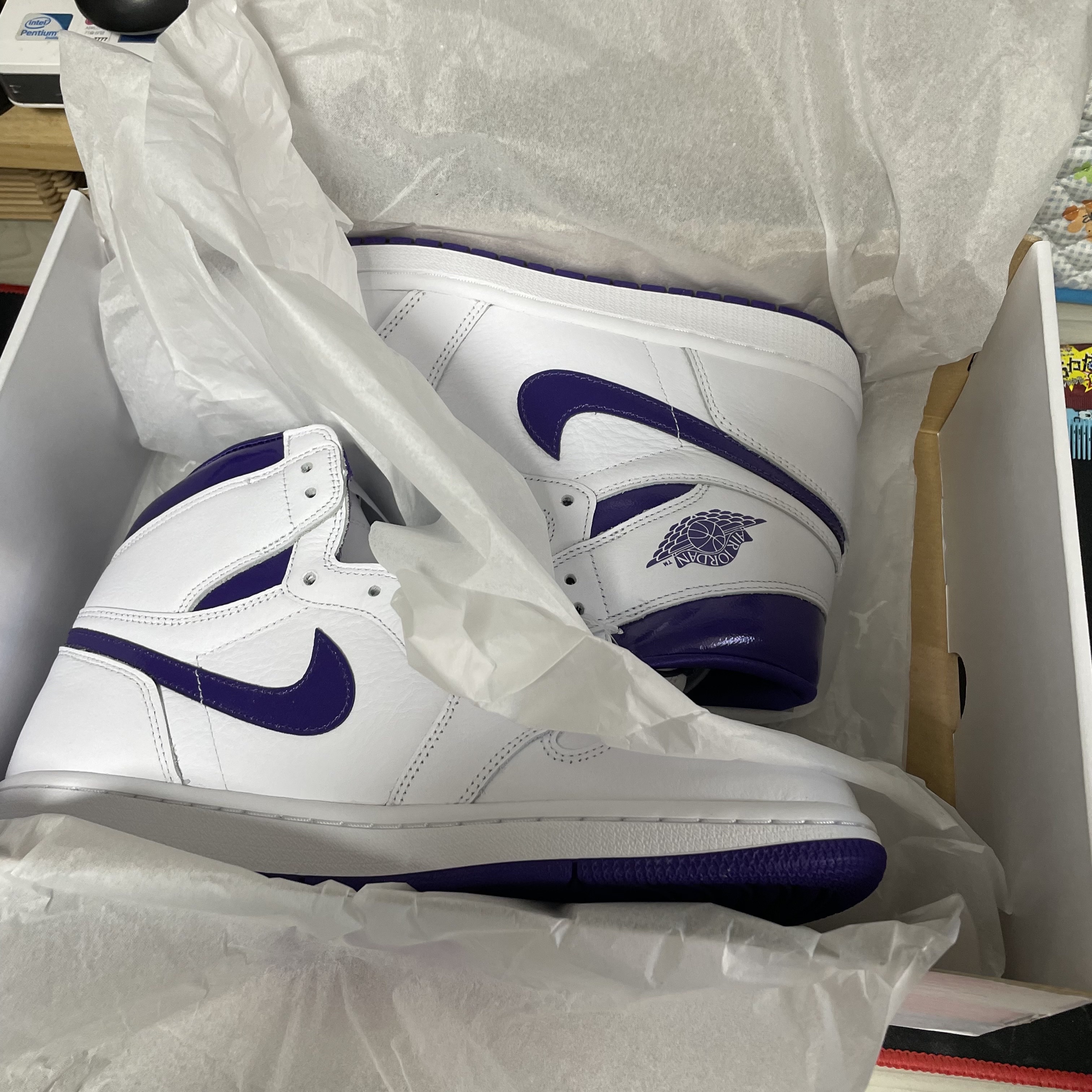 (W) Jordan 1 High OG Court Purple 착용 스타일 - 2