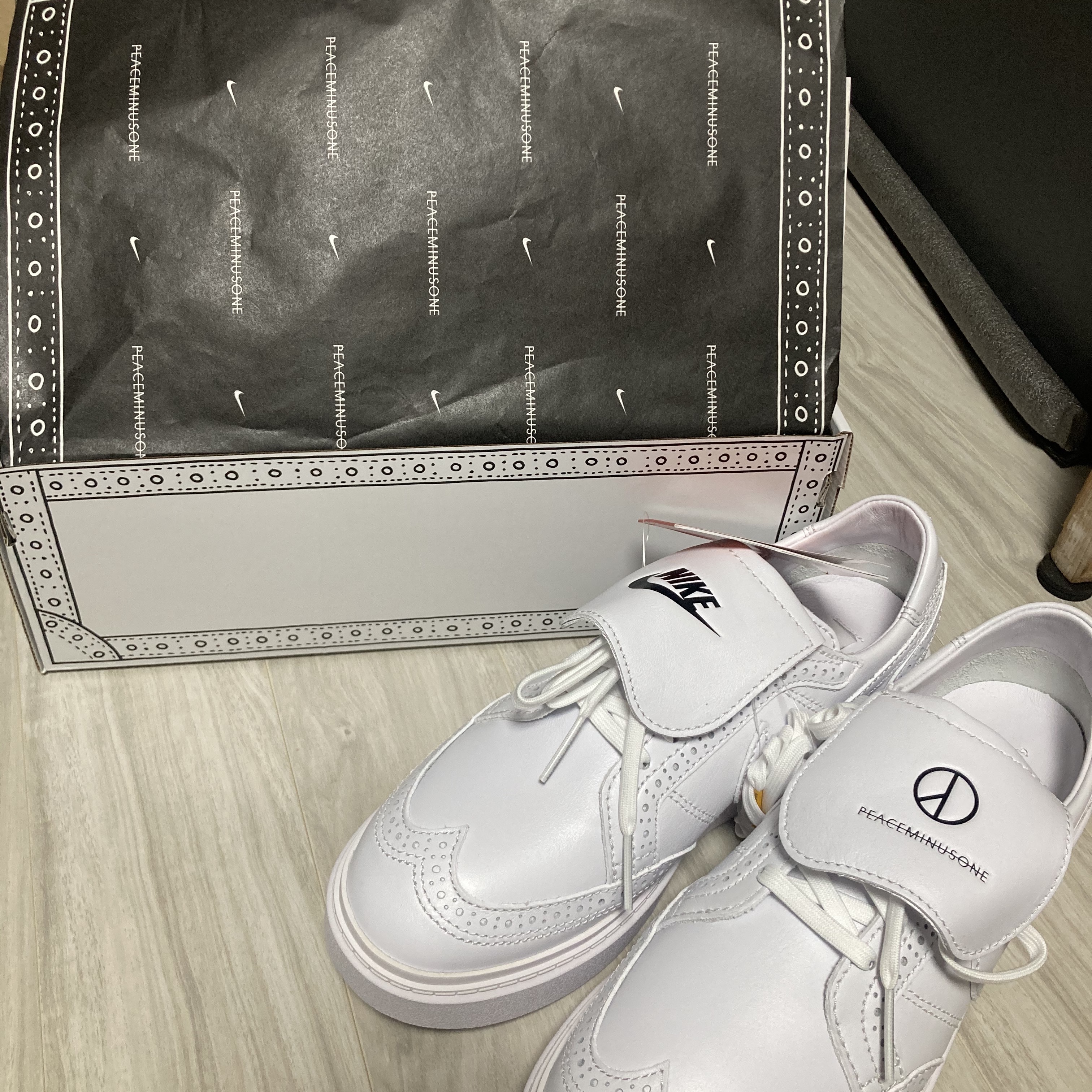 Nike x Peaceminusone Kwondo1 White 착용 스타일 - 2