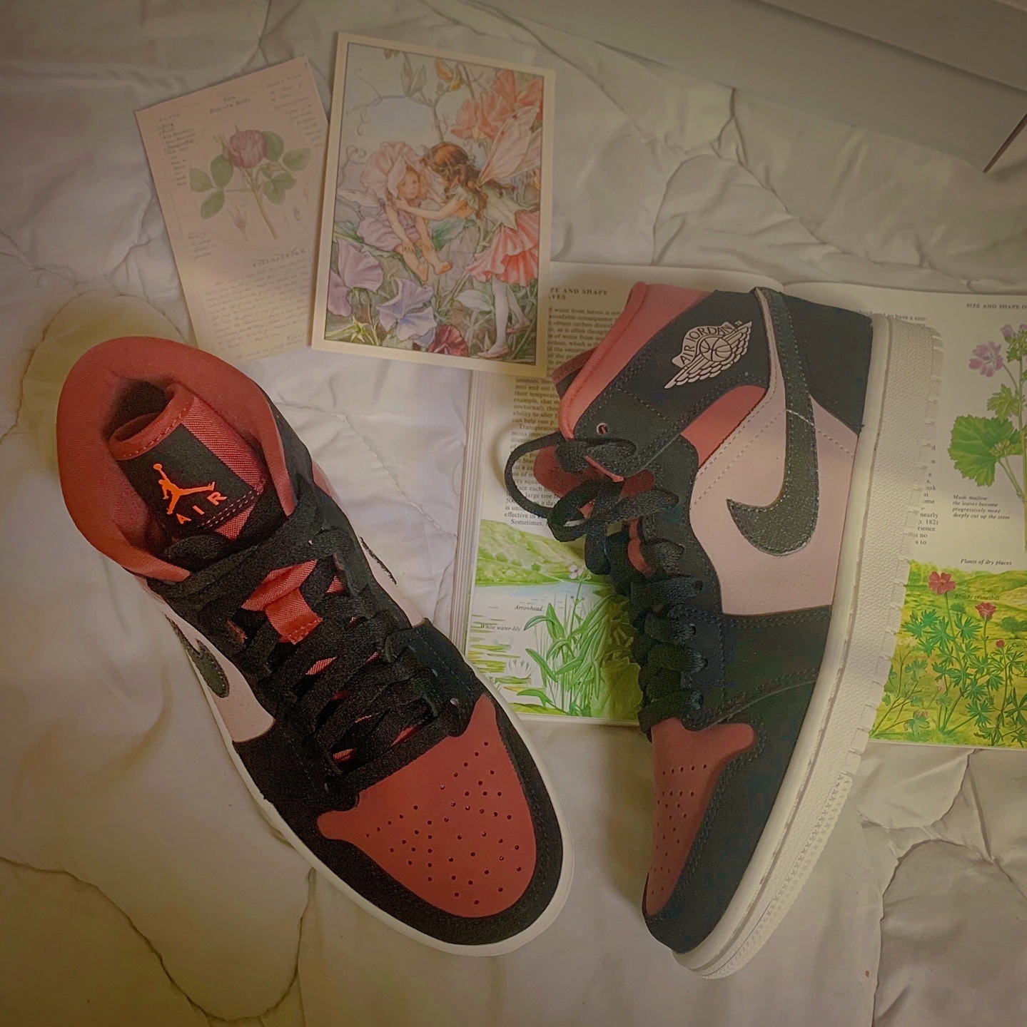 (W) Jordan 1 Mid Burgundy Dusty Pink 착용 스타일