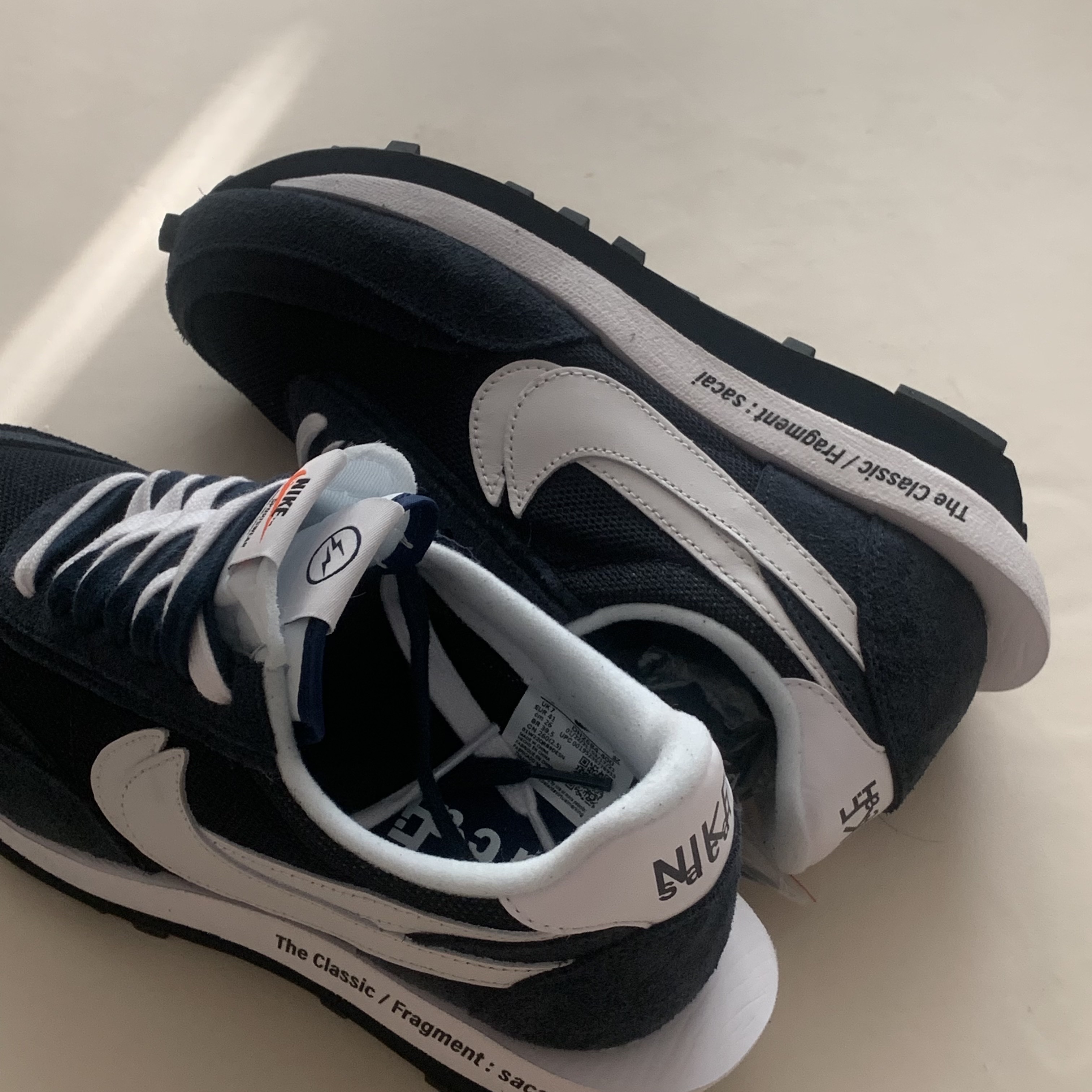 Nike x Sacai x Fragment LDWaffle Blackened Blue 착용 스타일 - 3