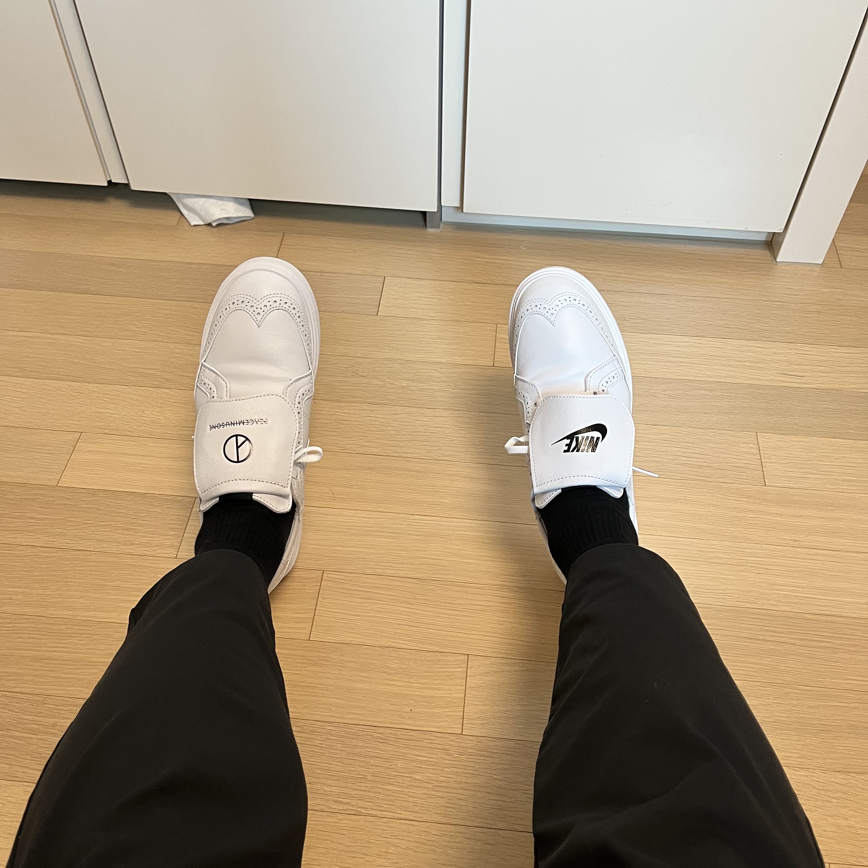 Nike x Peaceminusone Kwondo1 White 착용 스타일 - 5