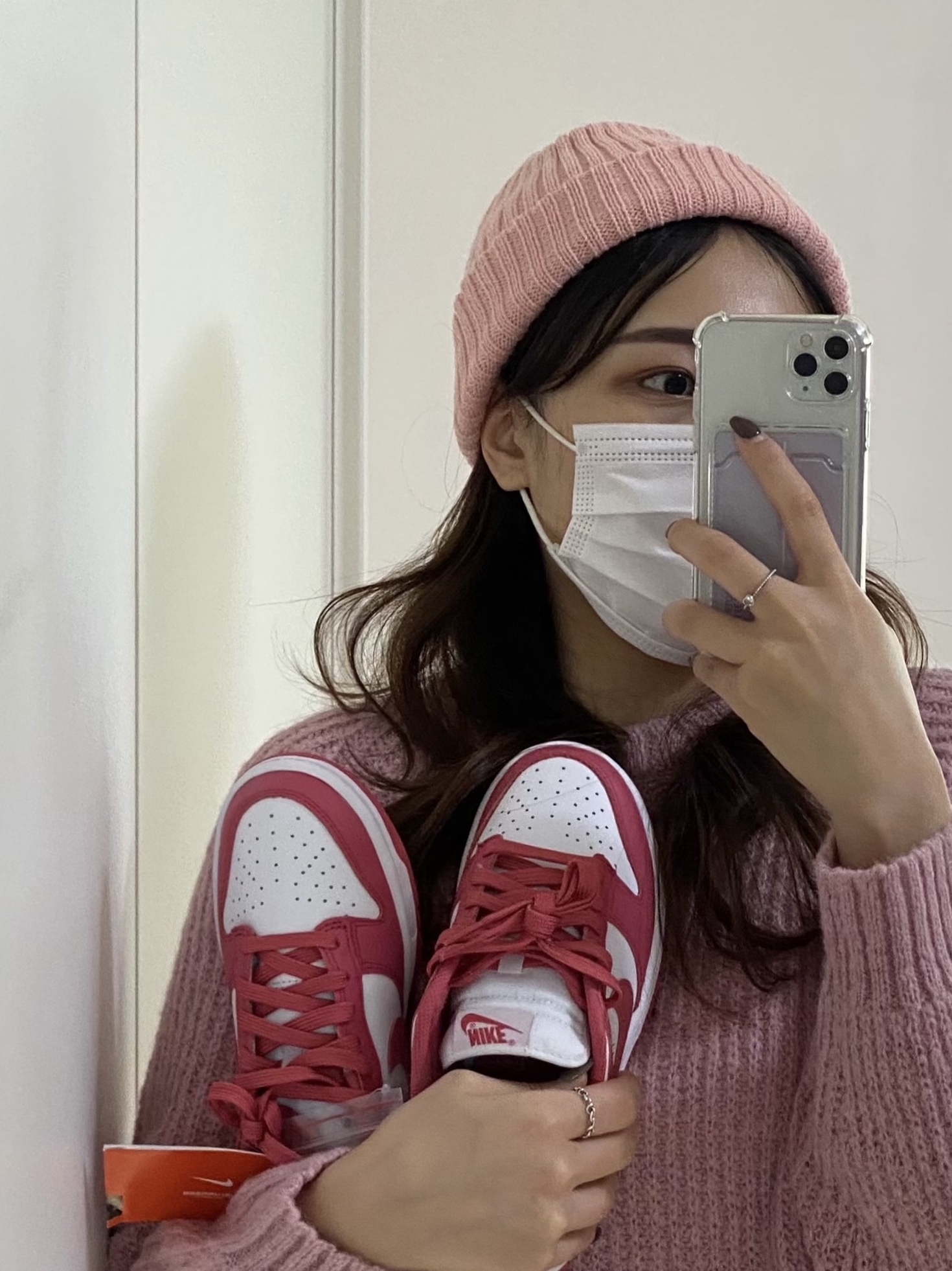 (W) Nike Dunk Low Archeo Pink 착용 스타일