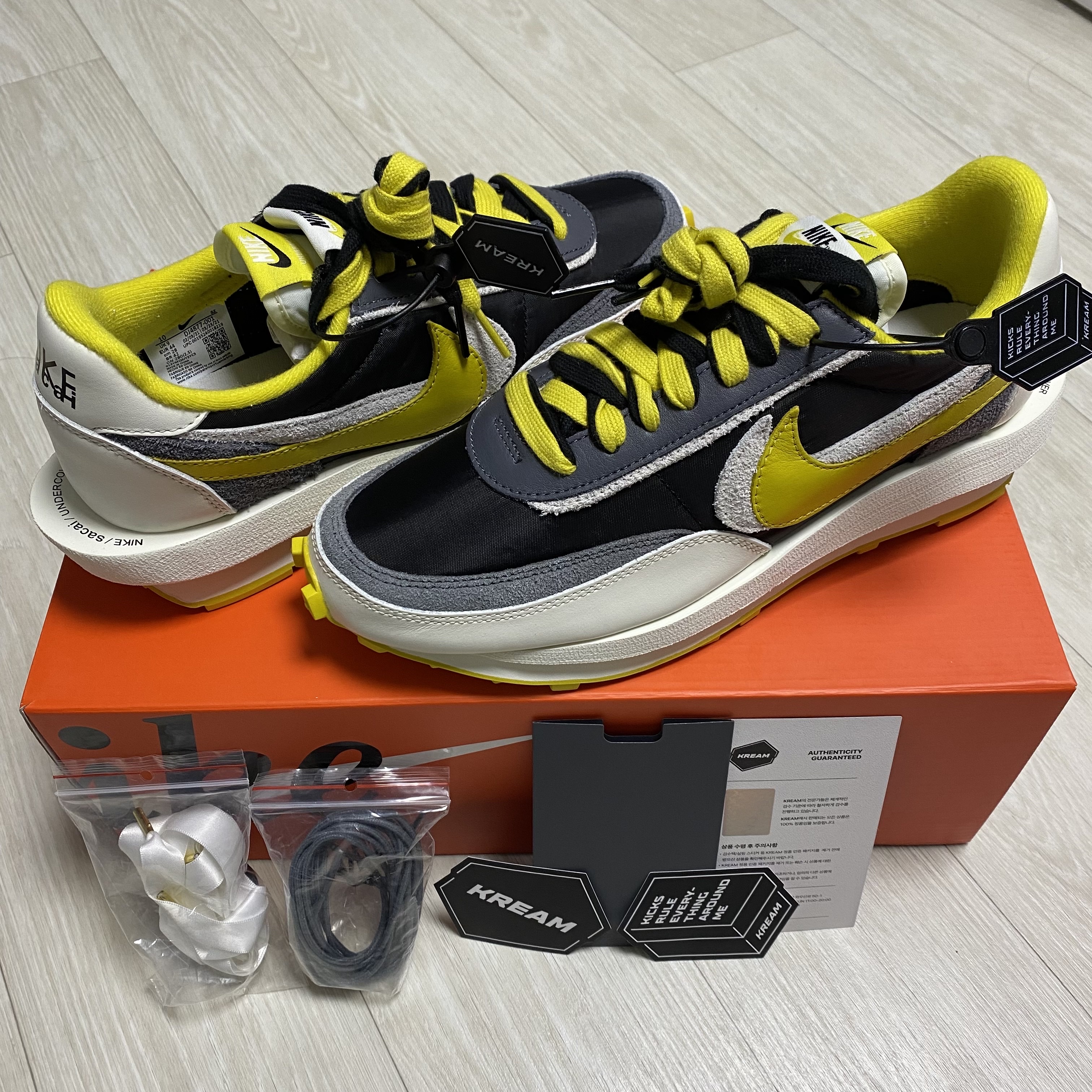 Nike x Sacai x Undercover LDWaffle Black Bright Citron 착용 스타일