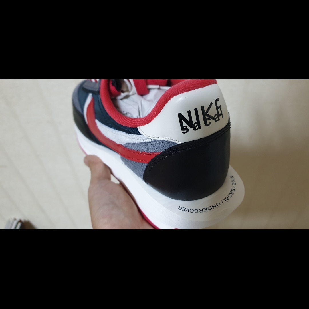 Nike x Sacai x Undercover LDWaffle Midnight Spruce University Red 착용 스타일