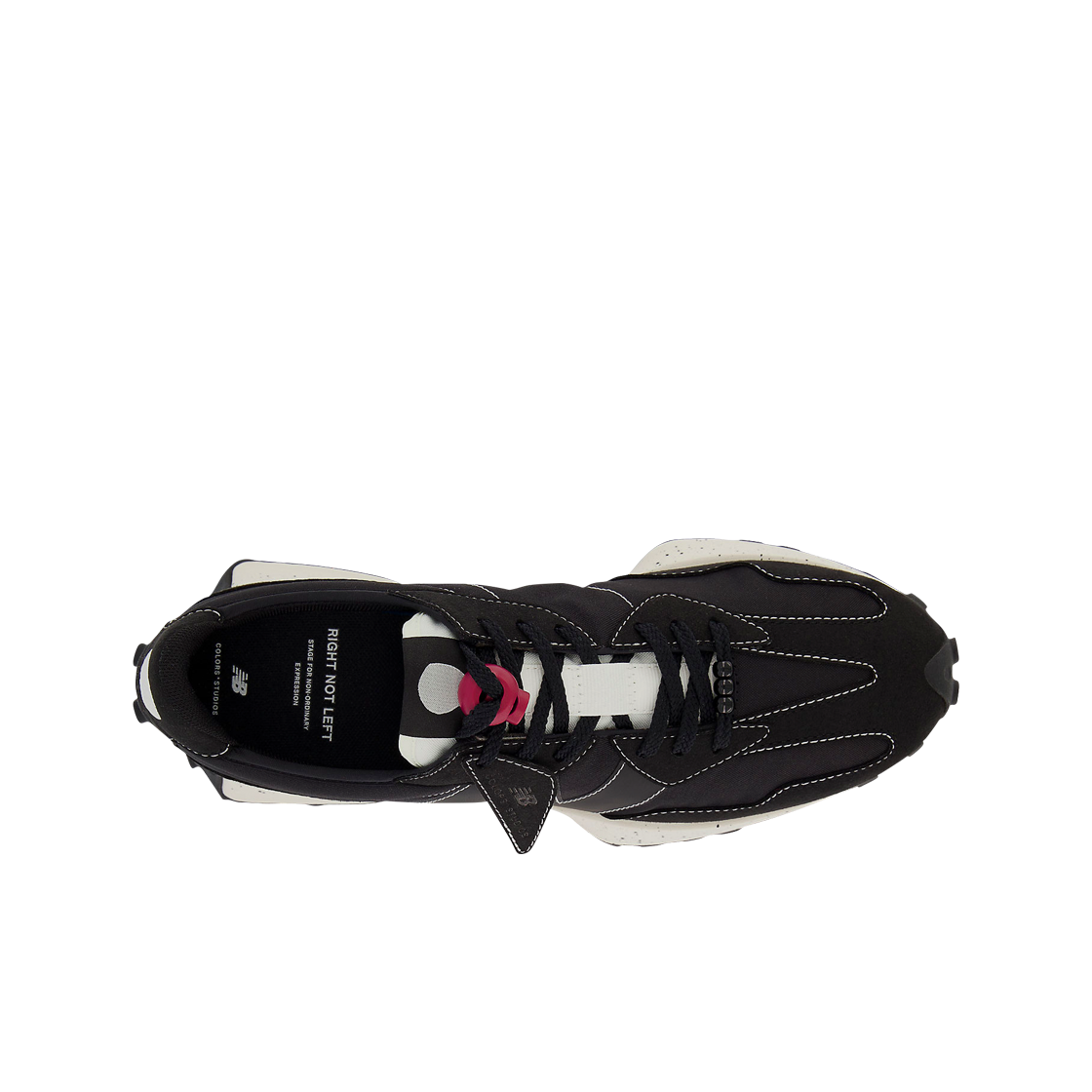 뉴발란스 x 컬러스x스튜디오스 327 블랙 룸바 레드(New Balance x ColorsxStudios 327 Black Rumba Red) - 2