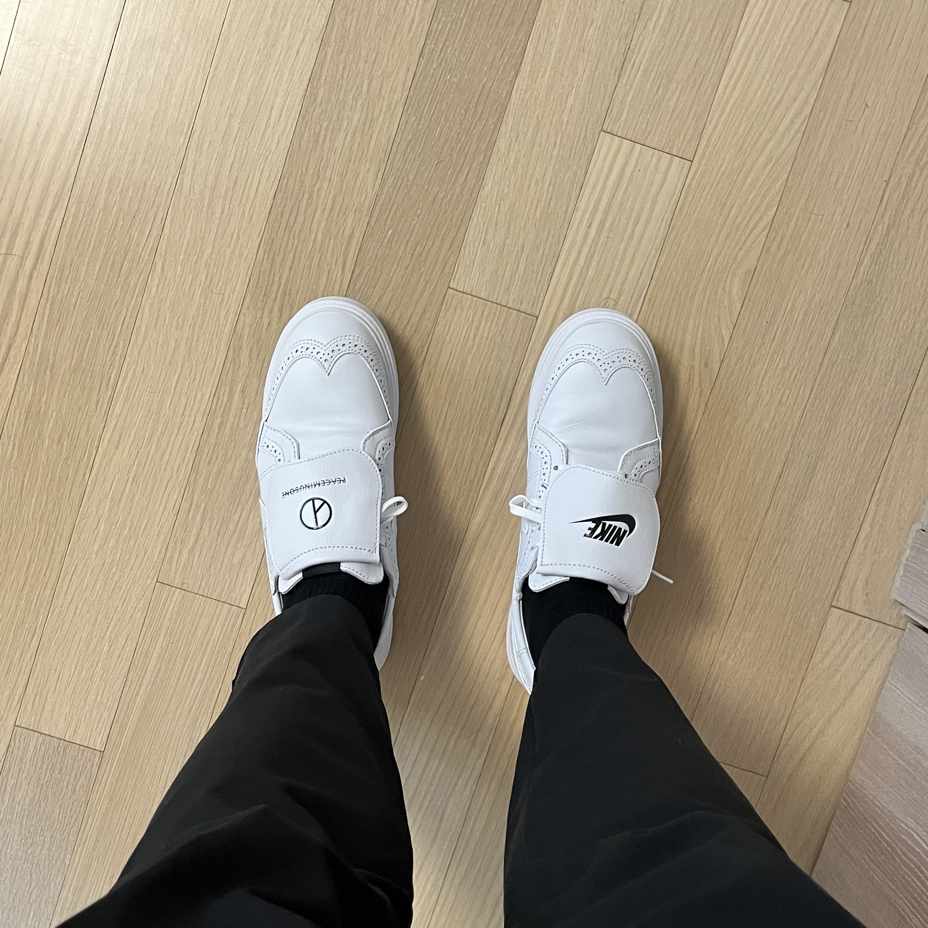 Nike x Peaceminusone Kwondo1 White 착용 스타일 - 2