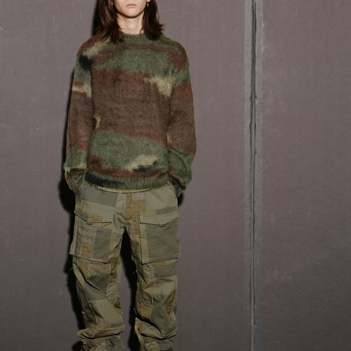 Supreme x Comme des Garcons Junya Watanabe Man Brushed Camo Sweater Olive - 21FW 착용 스타일 - 2