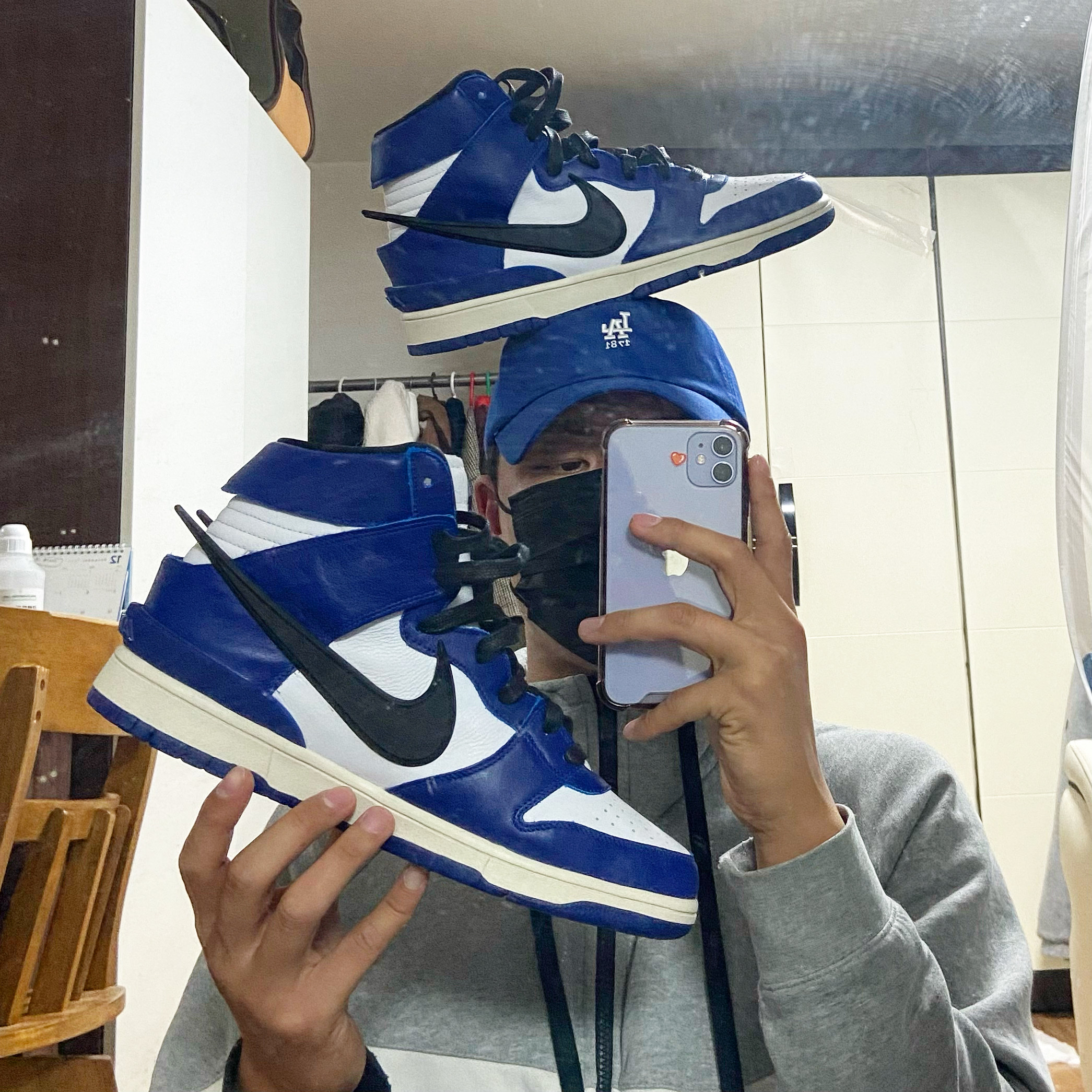 Nike x Ambush Dunk High Deep Royal Blue 착용 스타일