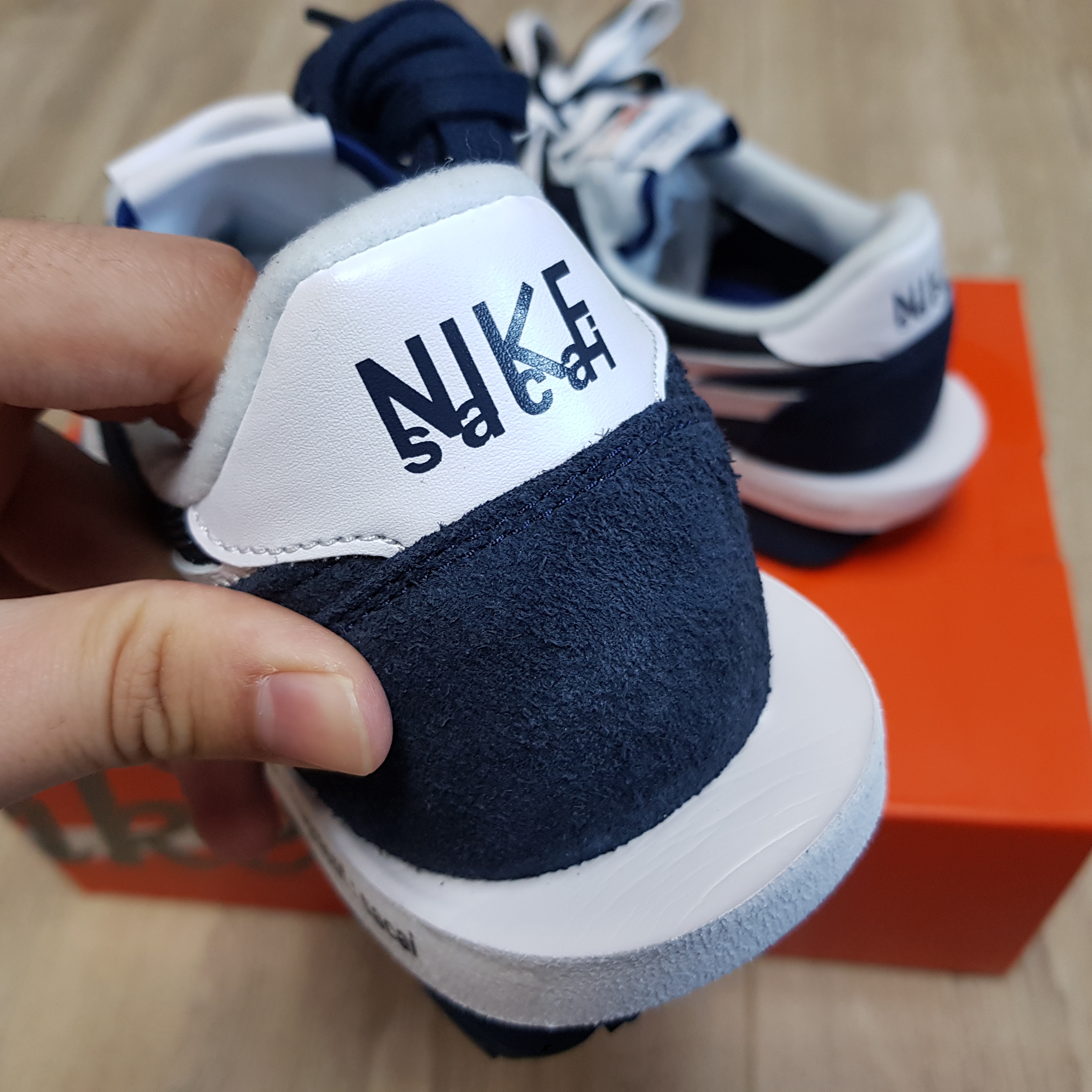 Nike x Sacai x Fragment LDWaffle Blackened Blue 착용 스타일 - 3