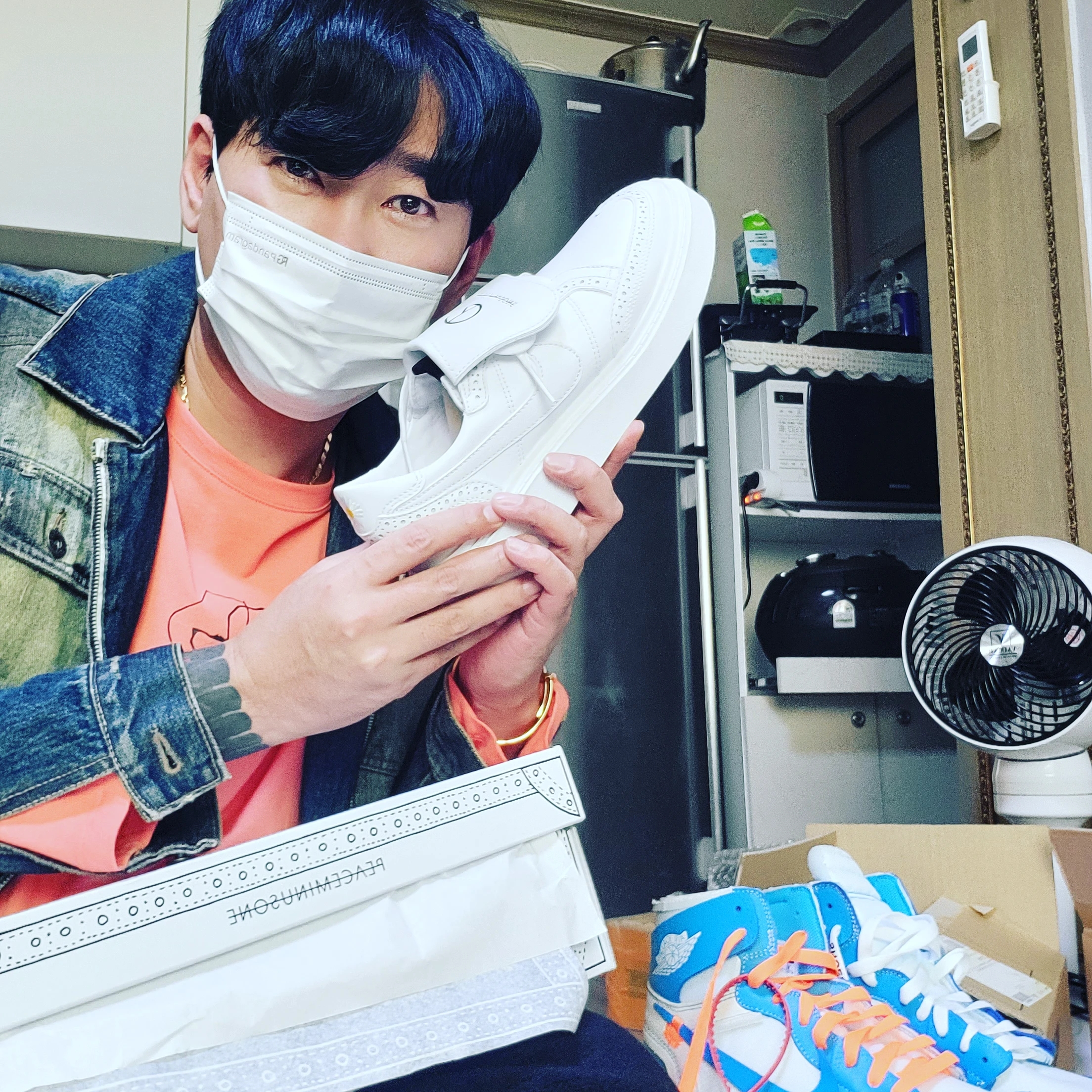 Nike x Peaceminusone Kwondo1 White 착용 스타일