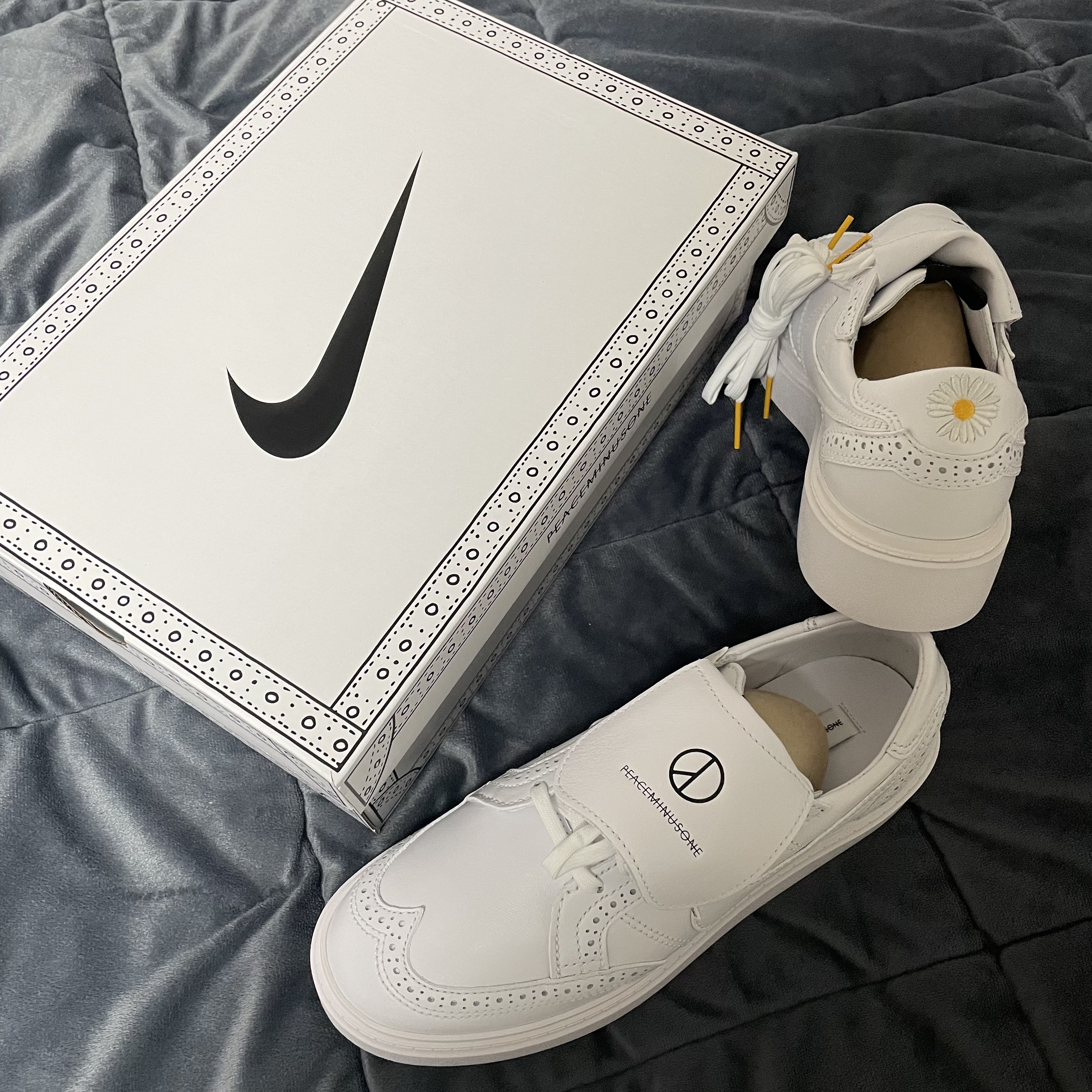 Nike x Peaceminusone Kwondo1 White 착용 스타일 - 2