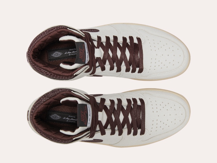 Jordan 1 x A Ma Maniere Retro High OG SP Sail and Burgundy 착용 스타일 - 4