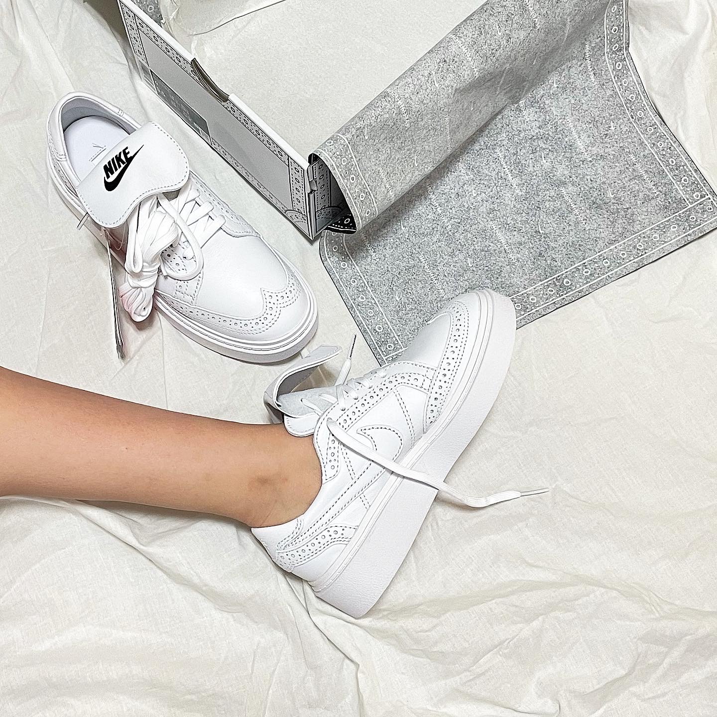 Nike x Peaceminusone Kwondo1 White 착용 스타일 - 2