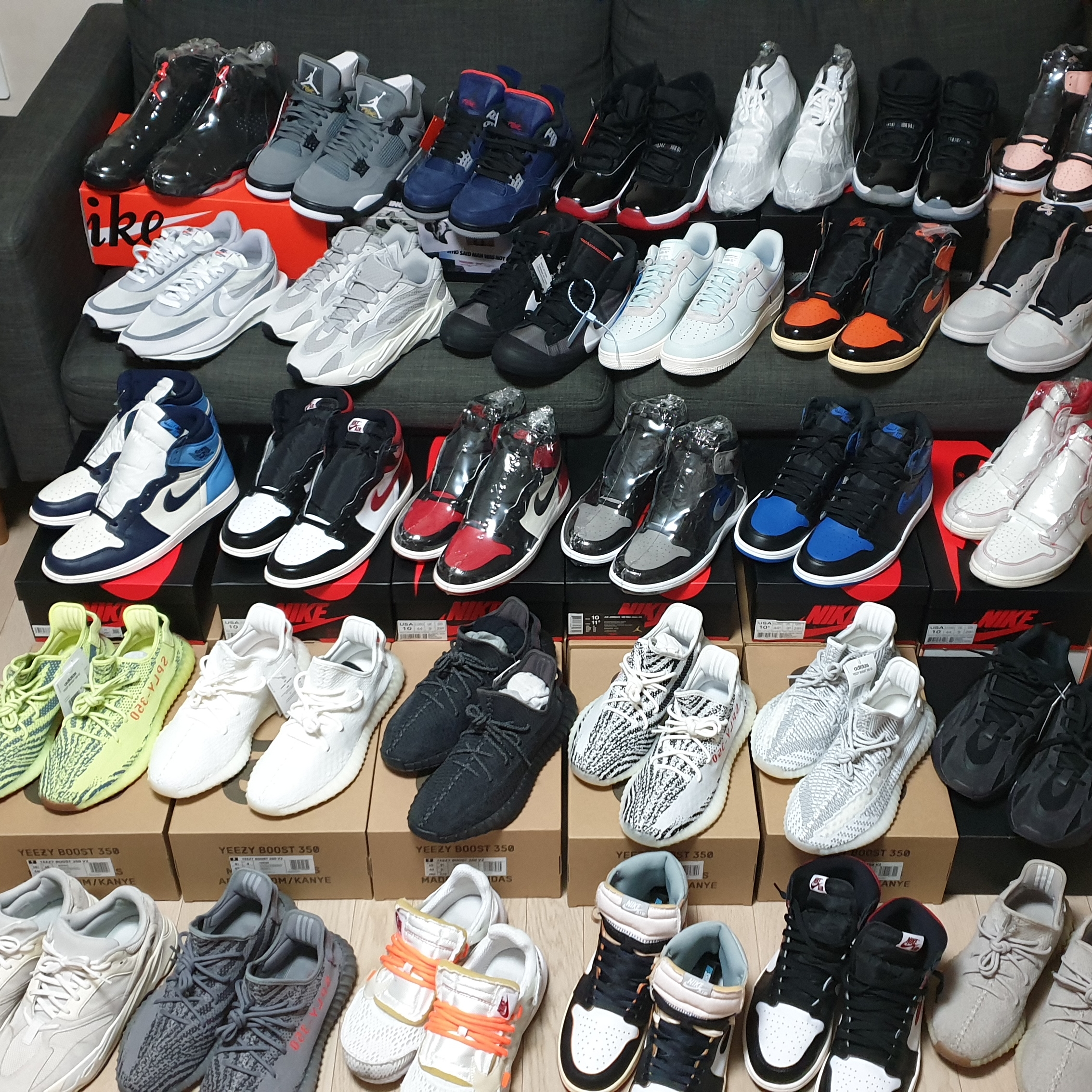 Jordan 11 Retro Concord 2018, Nike x Sacai LDWaffle Summit White 착용 스타일