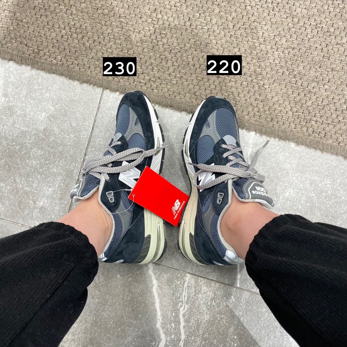 New Balance 991 Made in UK Navy 착용 스타일 - 3