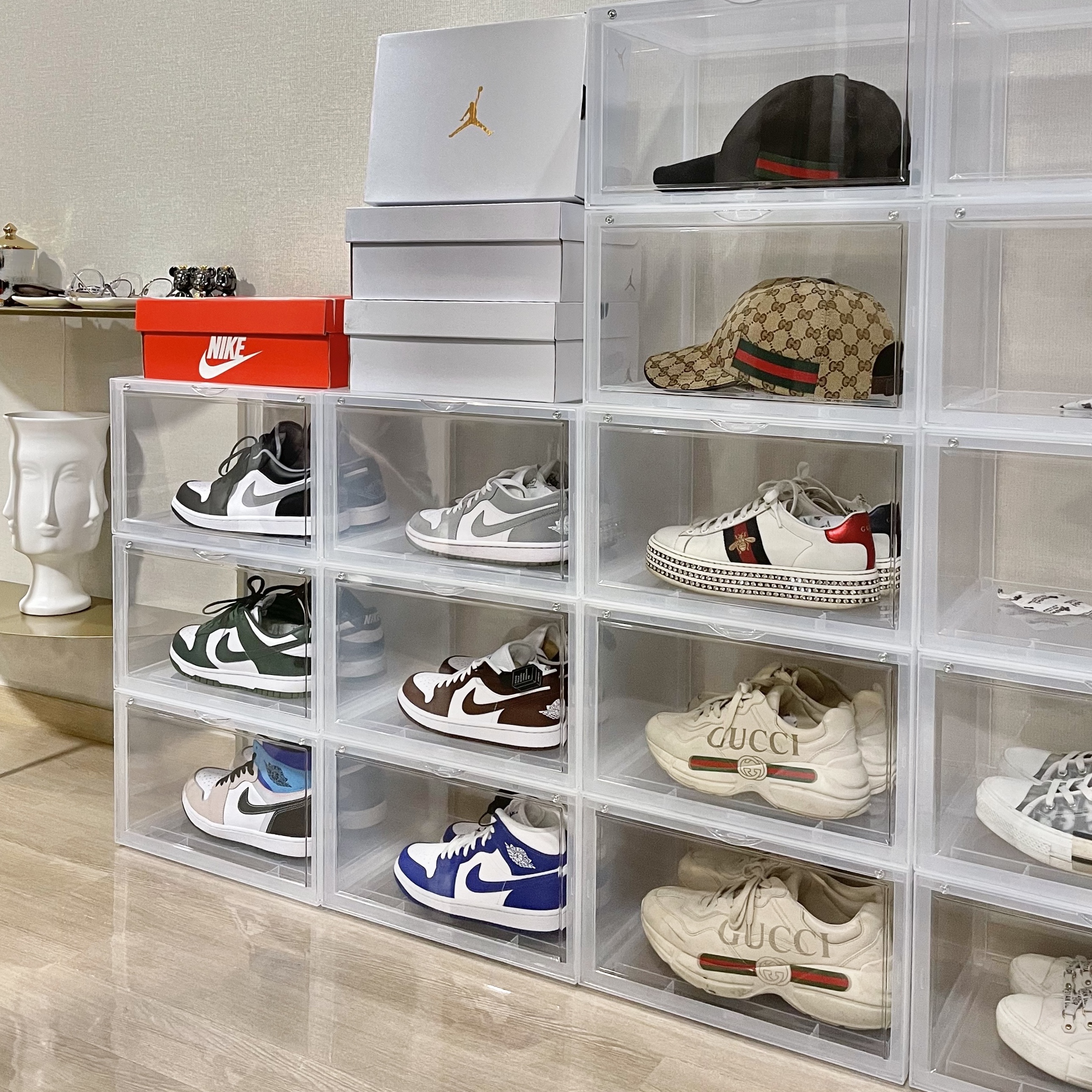 (W) Jordan 1 Low White Wolf Grey, (W) Jordan 1 Mid White Hyper Royal 착용 스타일