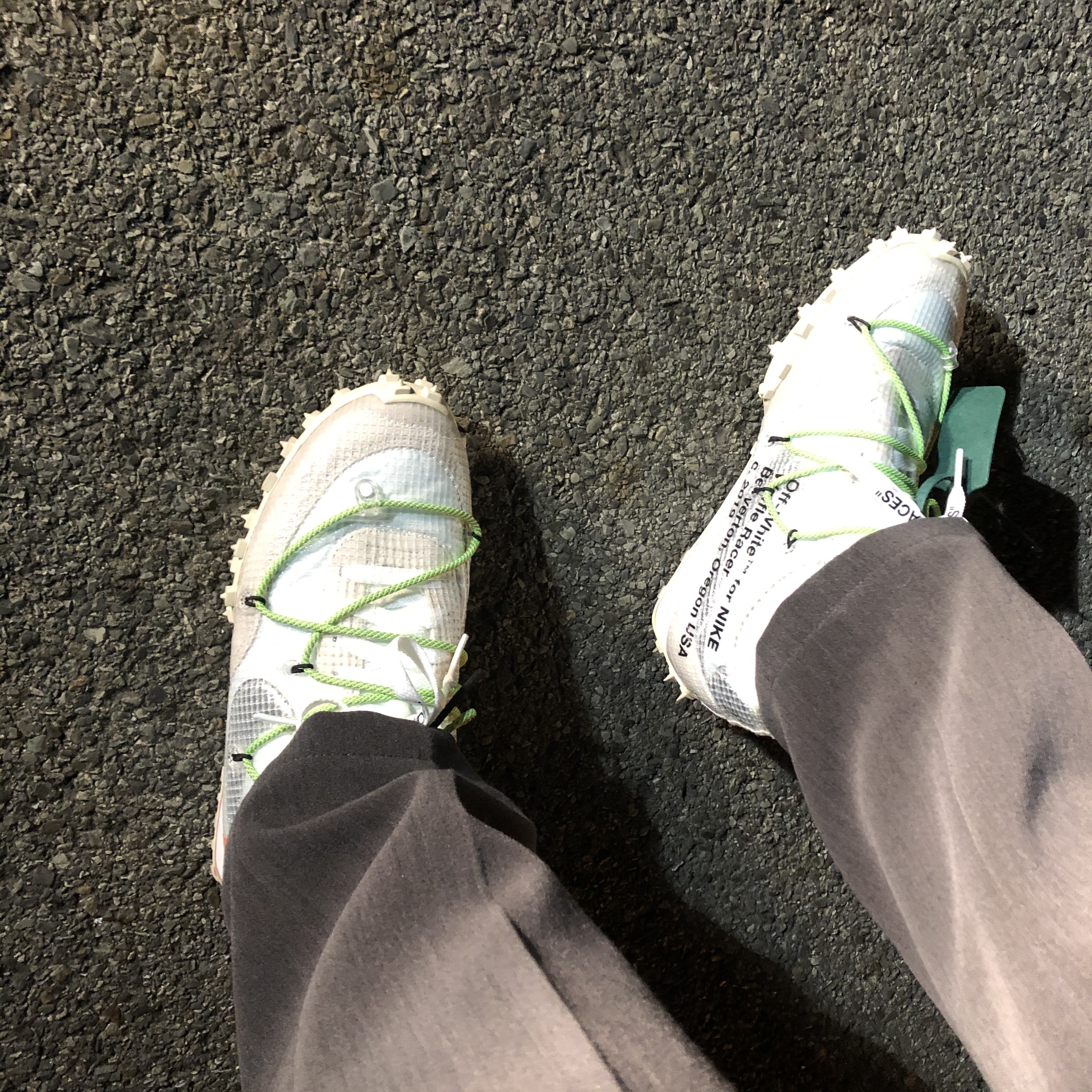 (W) Nike x Off-White Waffle Racer White 착용 스타일