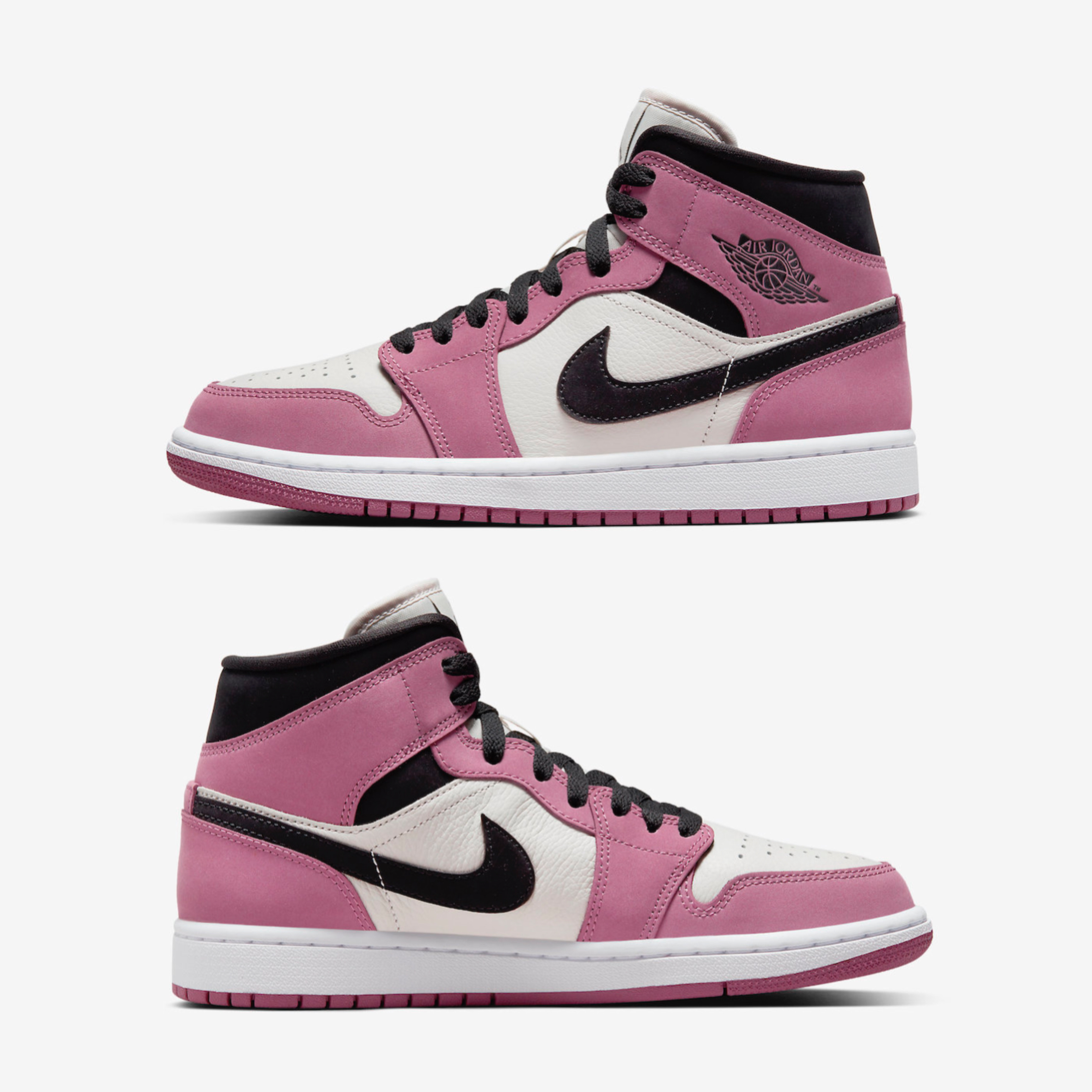 (W) Jordan 1 Mid SE Light Mulberry 착용 스타일 - 3