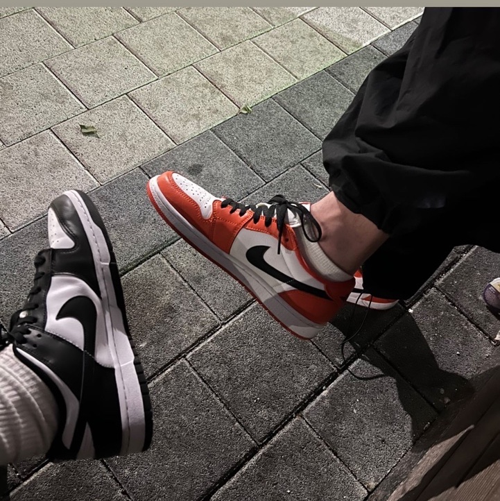 Nike Dunk Low Retro Black, Jordan 1 Low OG Starfish 착용 스타일