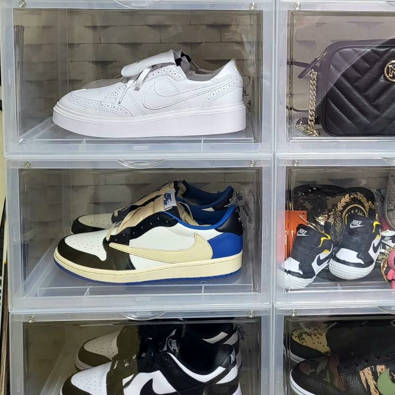 Nike x Peaceminusone Kwondo1 White, Jordan 1 x Travis Scott x Fragment Retro Low OG SP Military Blue 착용 스타일 - 4
