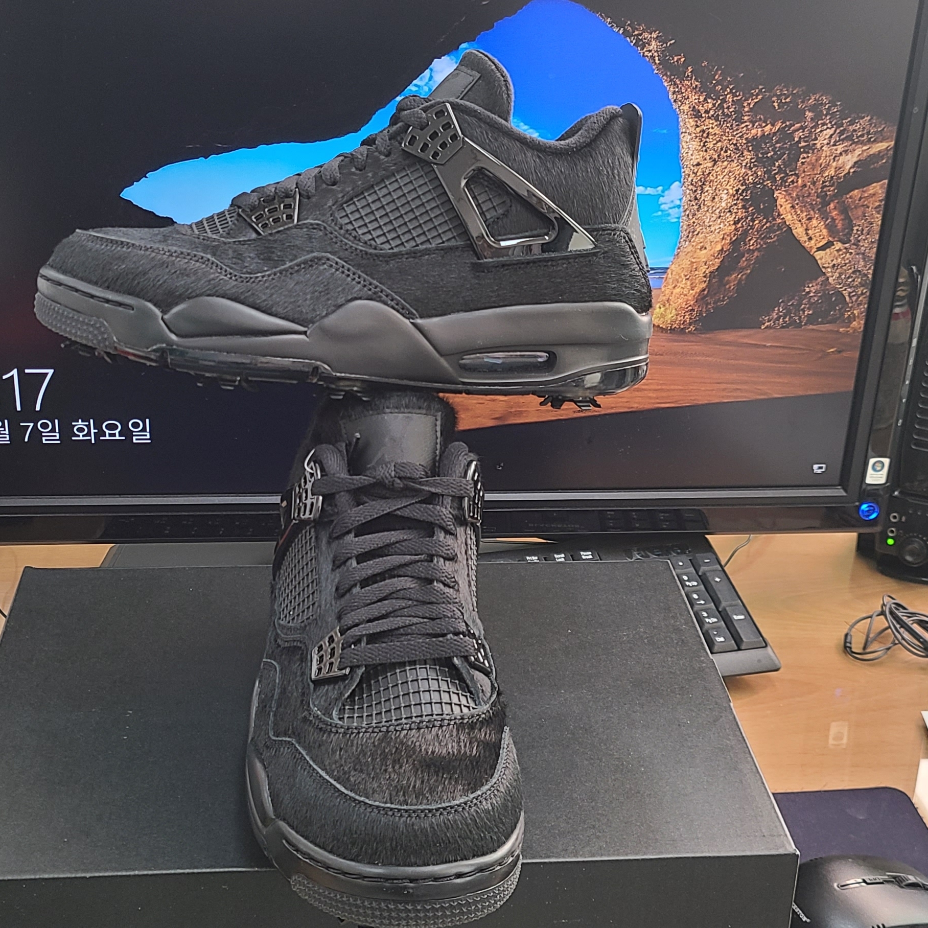 Jordan 4 Golf Black Cat 착용 스타일 - 1