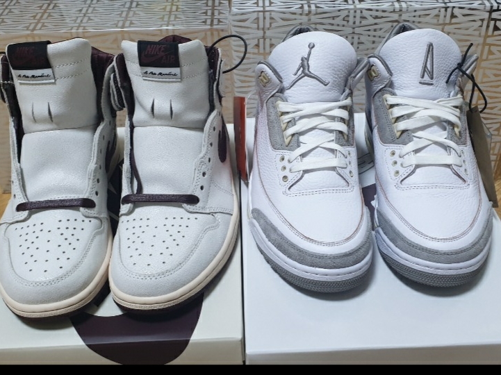 Jordan 1 x A Ma Maniere Retro High OG SP Sail and Burgundy, (W) Jordan 3 x A Ma Maniere Retro SP 착용 스타일