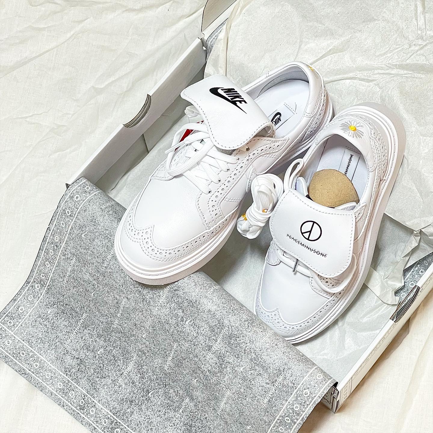 Nike x Peaceminusone Kwondo1 White 착용 스타일 - 1