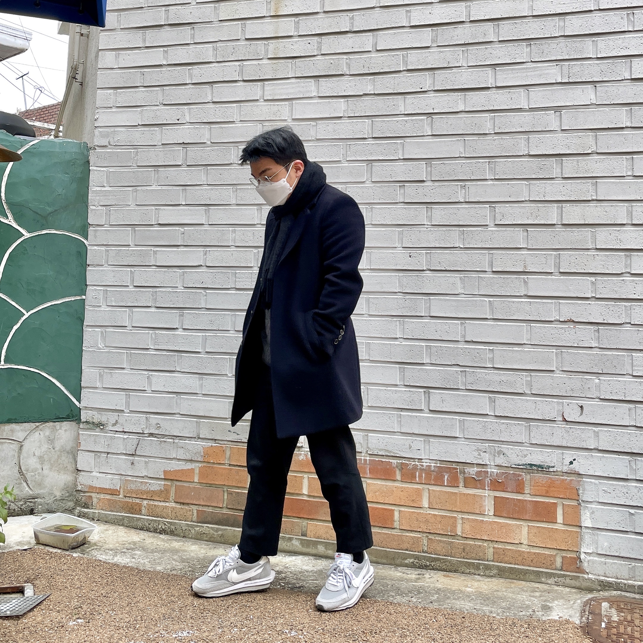 Nike x Sacai x Fragment LDWaffle Light Smoke Grey 착용 스타일 - 1