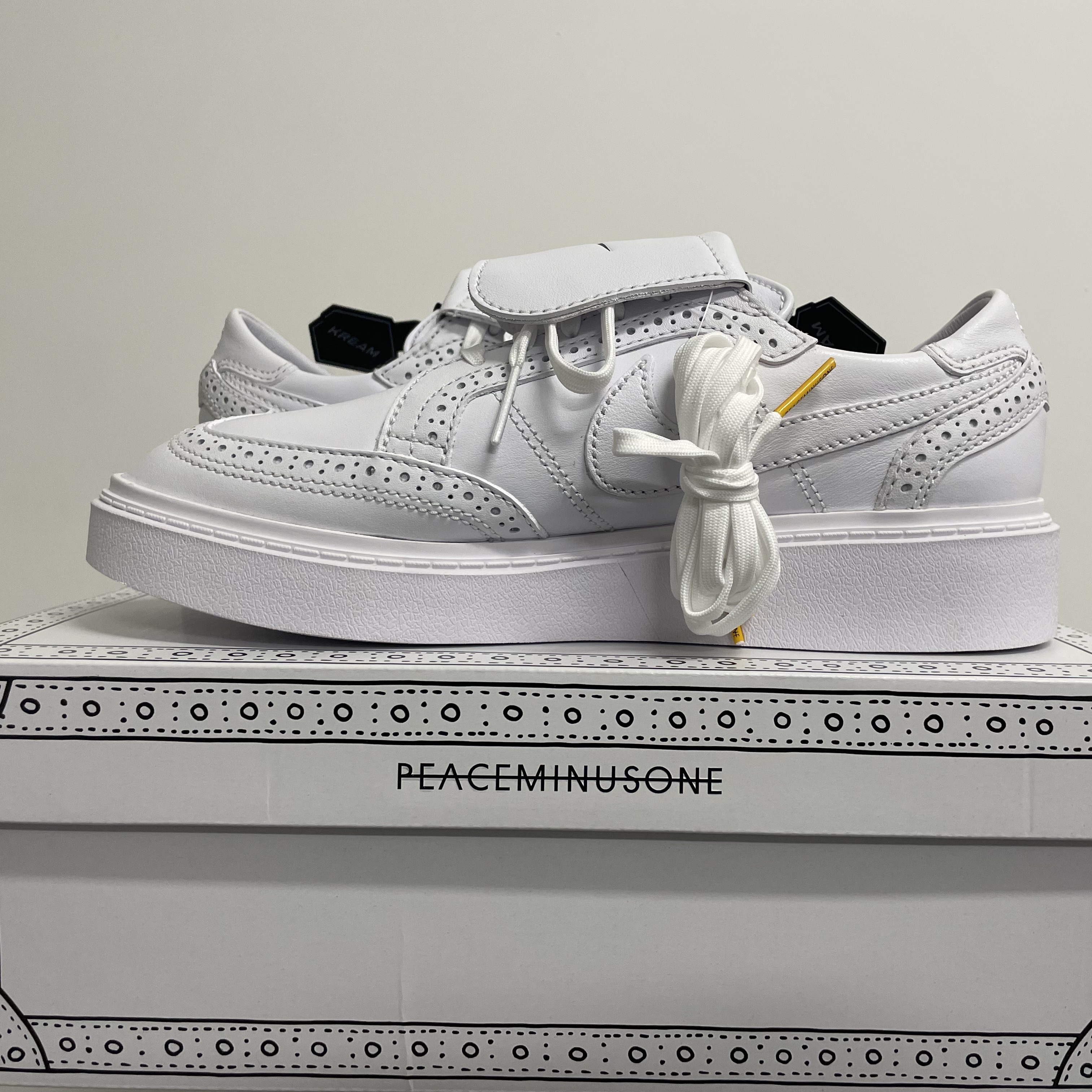 Nike x Peaceminusone Kwondo1 White 착용 스타일 - 1