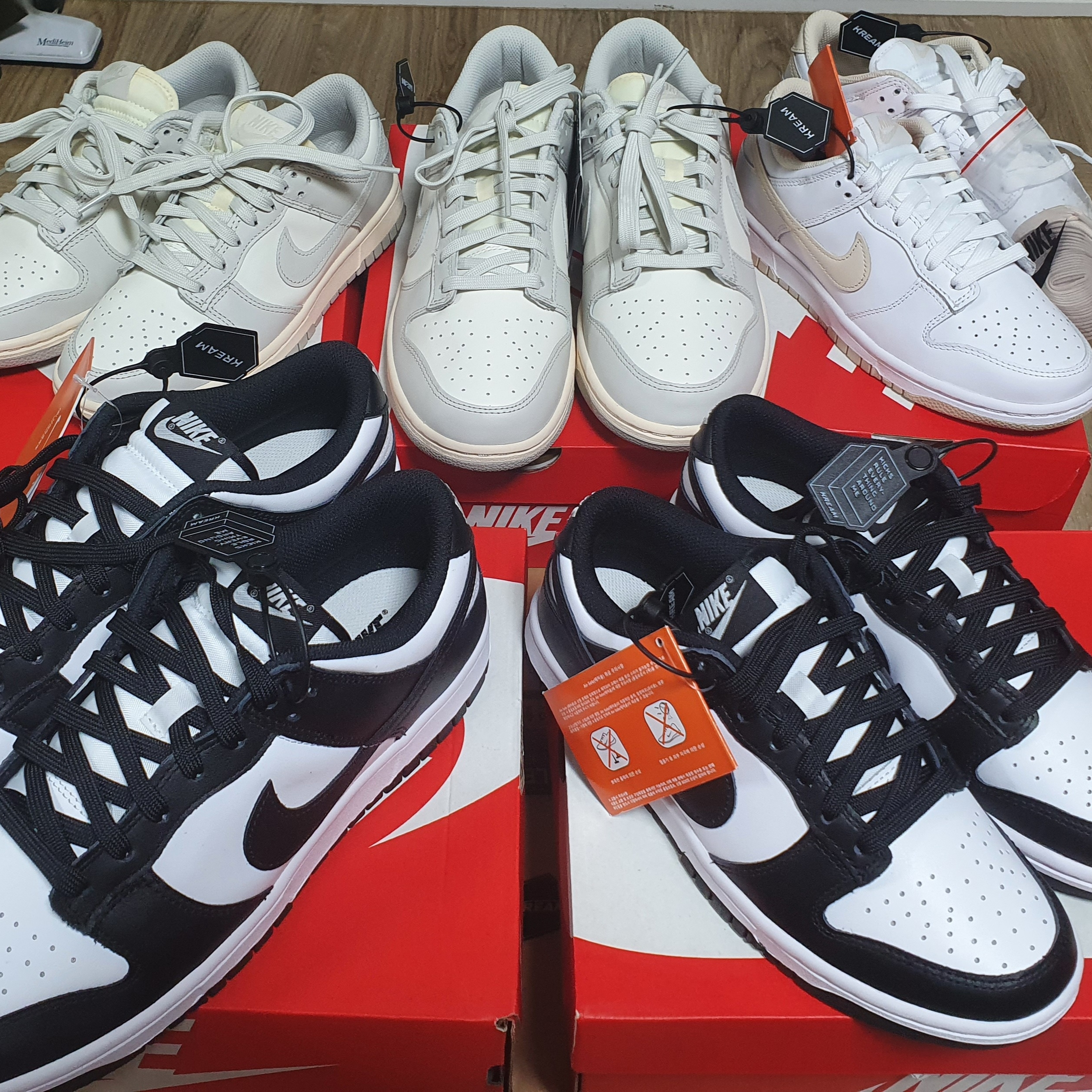 (W) Nike Dunk Low Black, (W) Nike Dunk Low Pearl White 착용 스타일 - 2