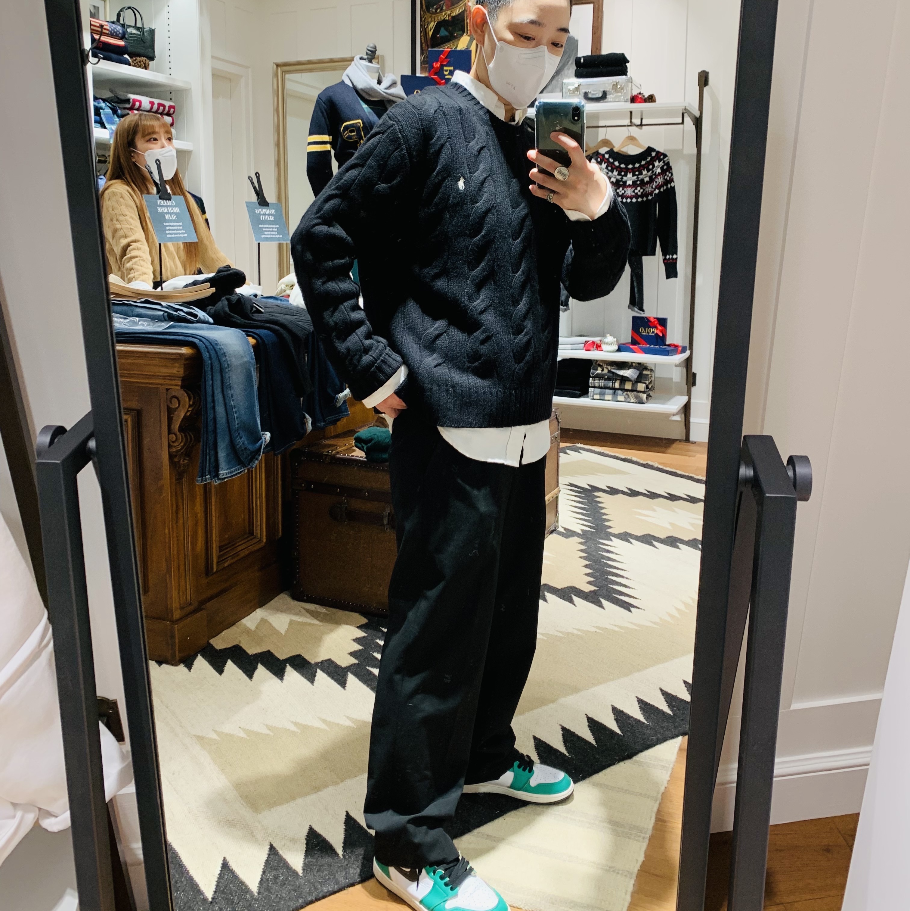 (W) Jordan 1 Retro High OG Lucky Green 착용 스타일 - 2
