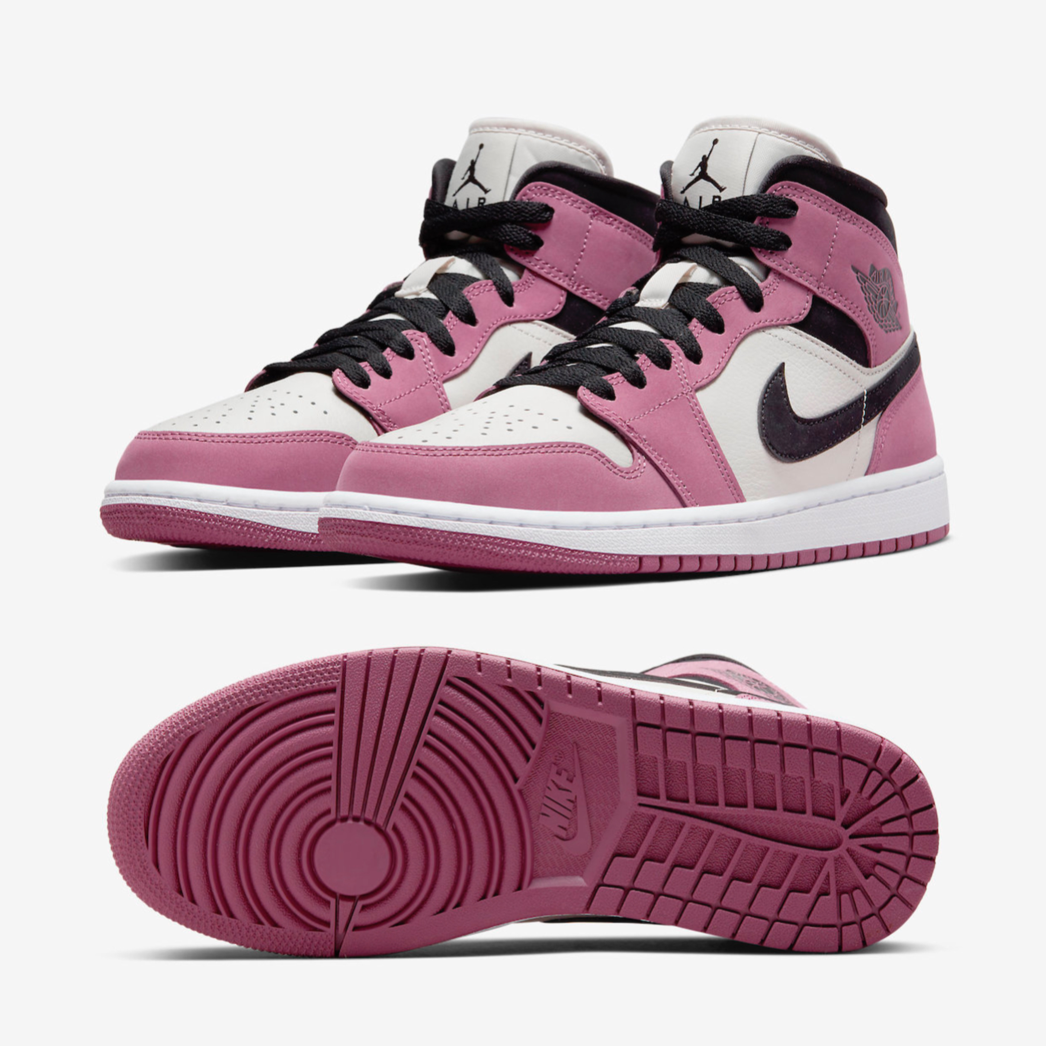 (W) Jordan 1 Mid SE Light Mulberry 착용 스타일 - 2
