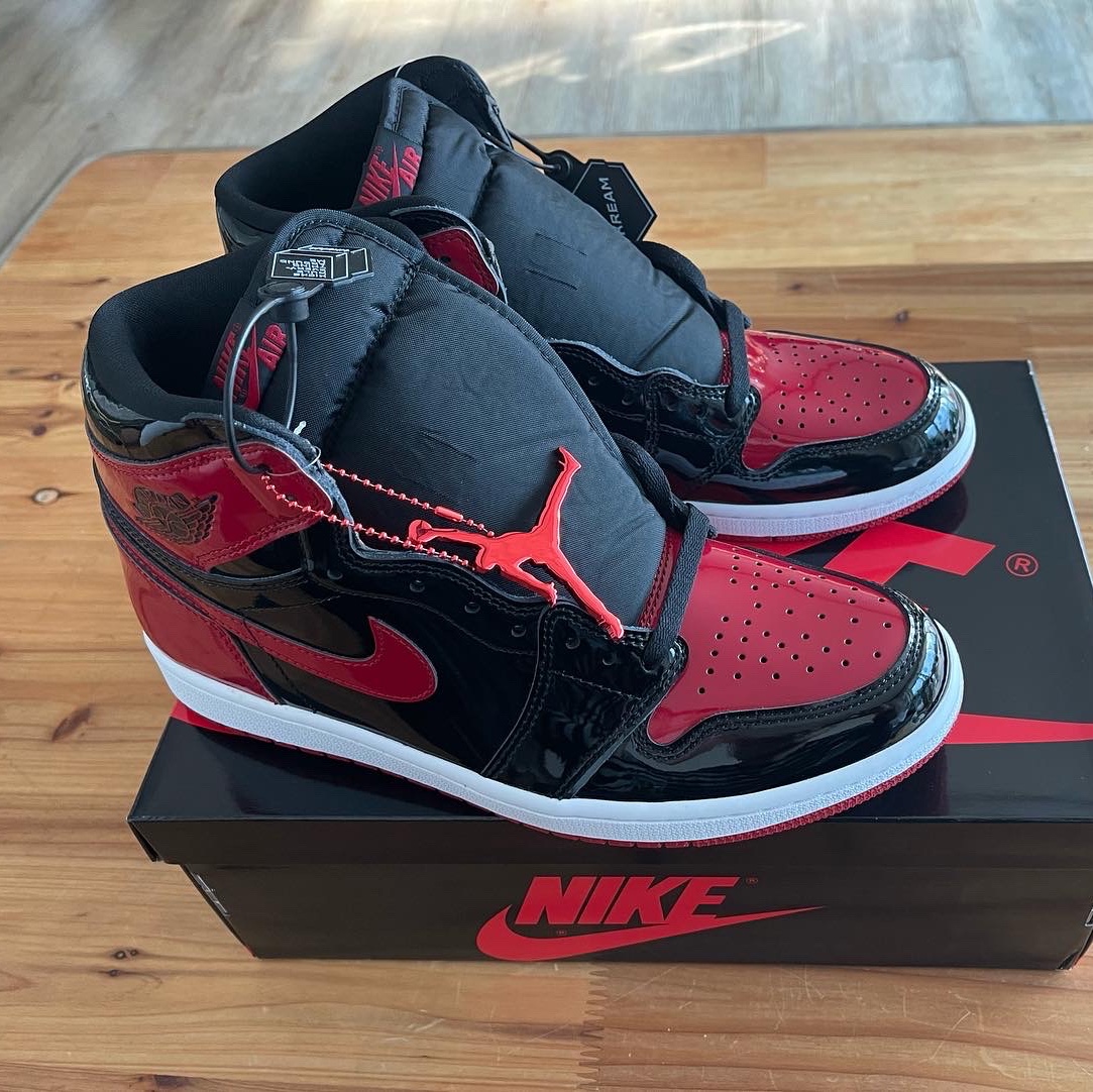 Jordan 1 Retro High OG Patent Bred 착용 스타일 - 2