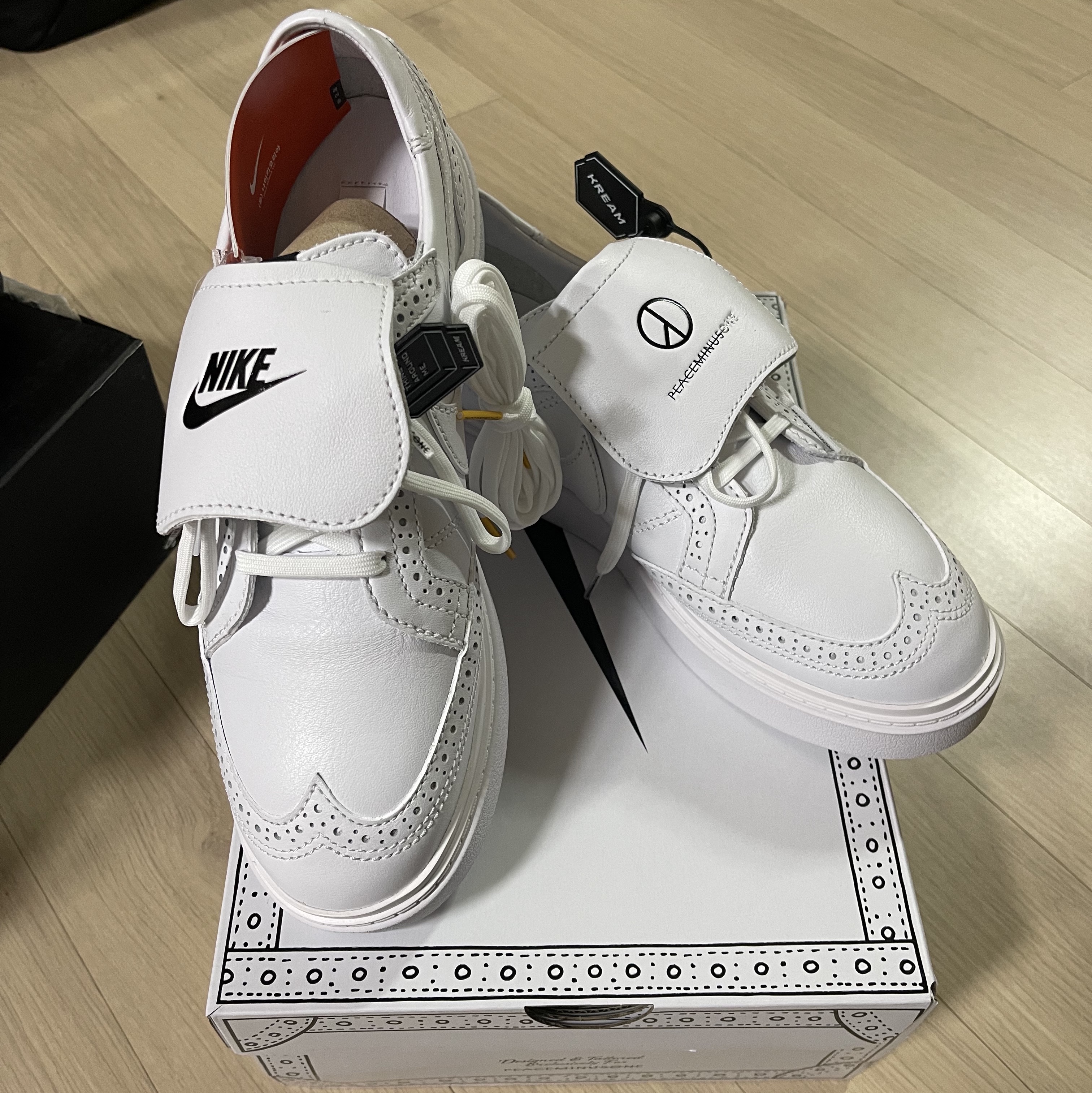 Nike x Peaceminusone Kwondo1 White 착용 스타일 - 1