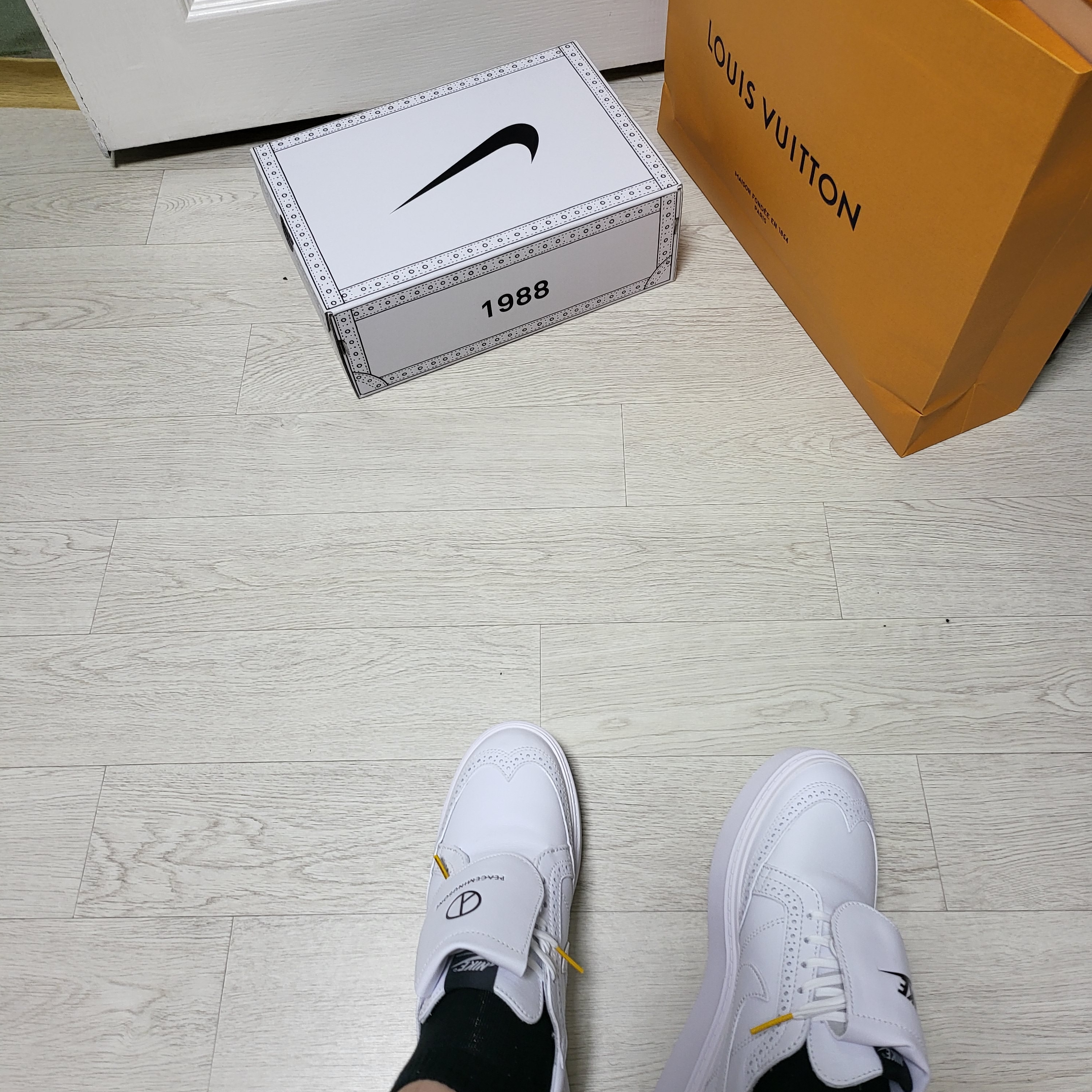 Nike x Peaceminusone Kwondo1 White 착용 스타일