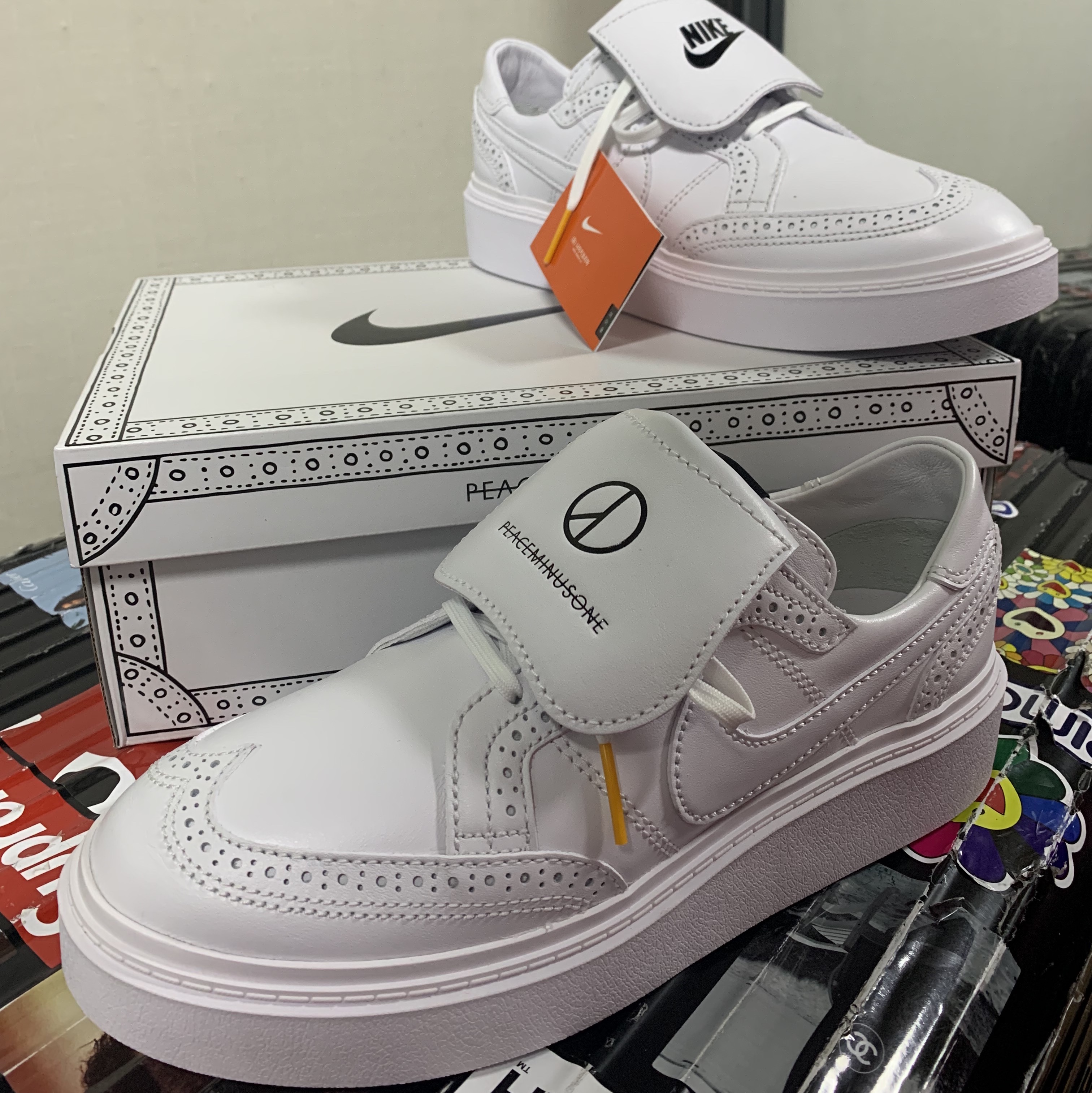 Nike x Peaceminusone Kwondo1 White 착용 스타일