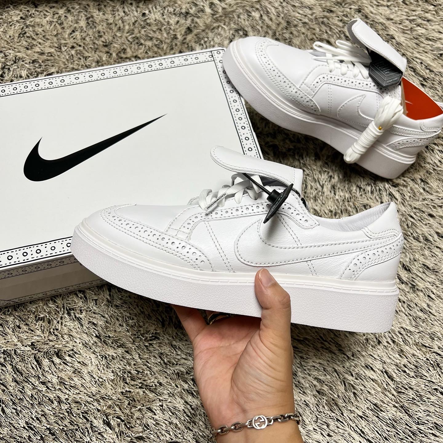 Nike x Peaceminusone Kwondo1 White 착용 스타일 - 1