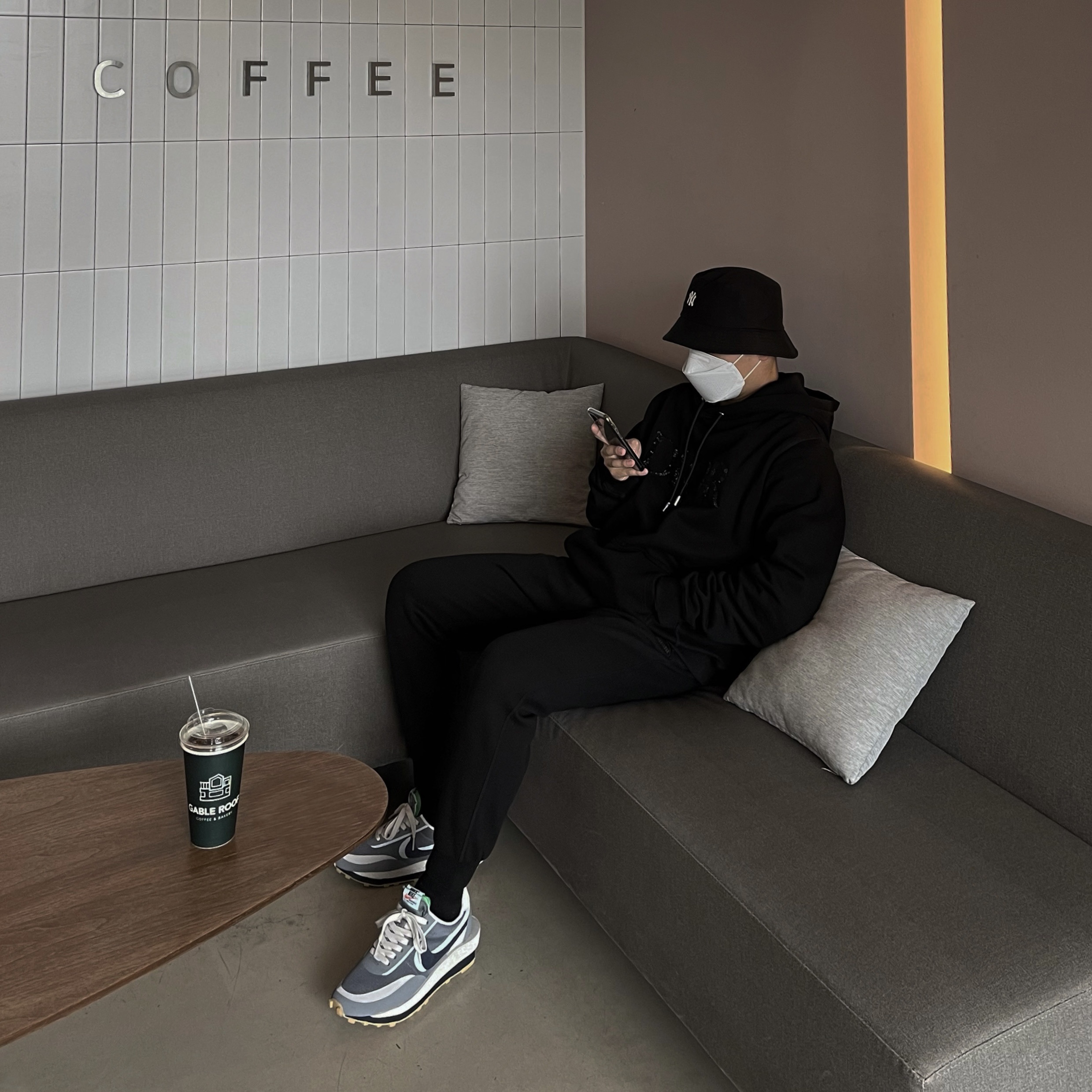 Nike x Sacai x Clot LDWaffle Cool Grey 착용 스타일