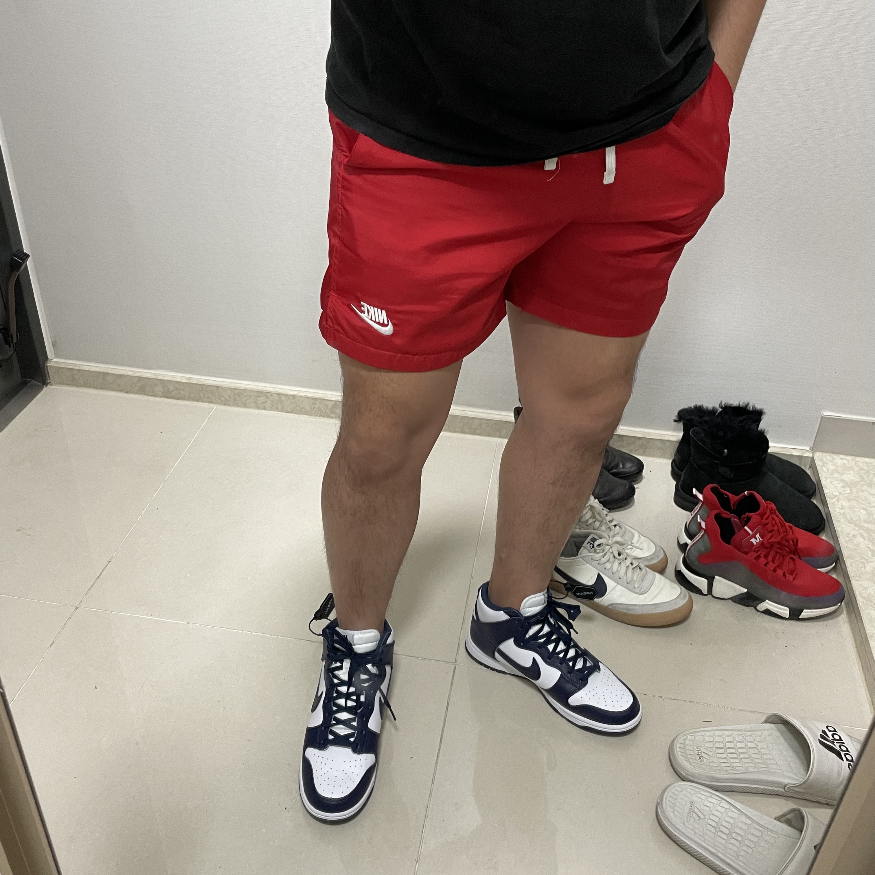 Nike Dunk High Retro Championship Navy 착용 스타일 - 2