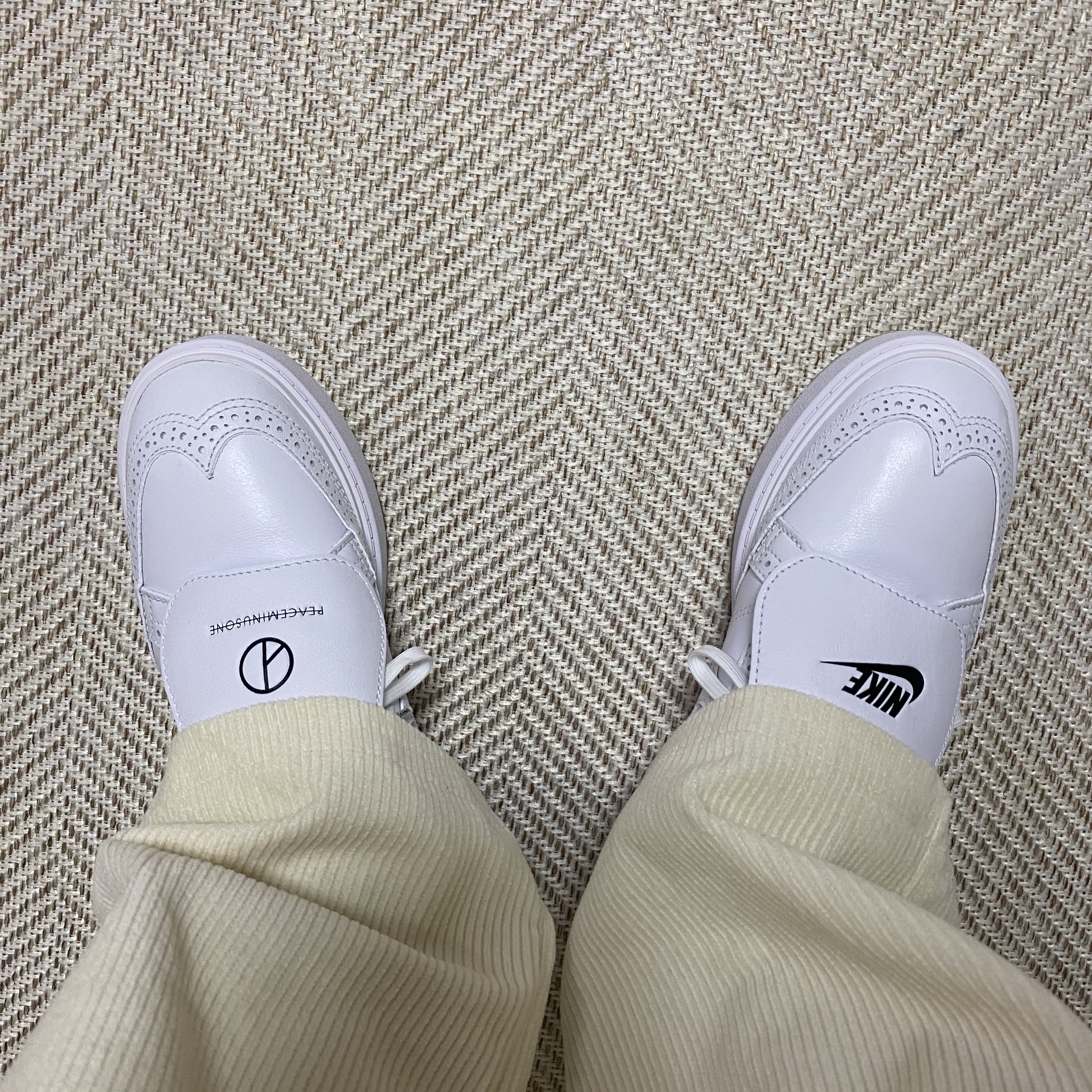 Nike x Peaceminusone Kwondo1 White 착용 스타일 - 5