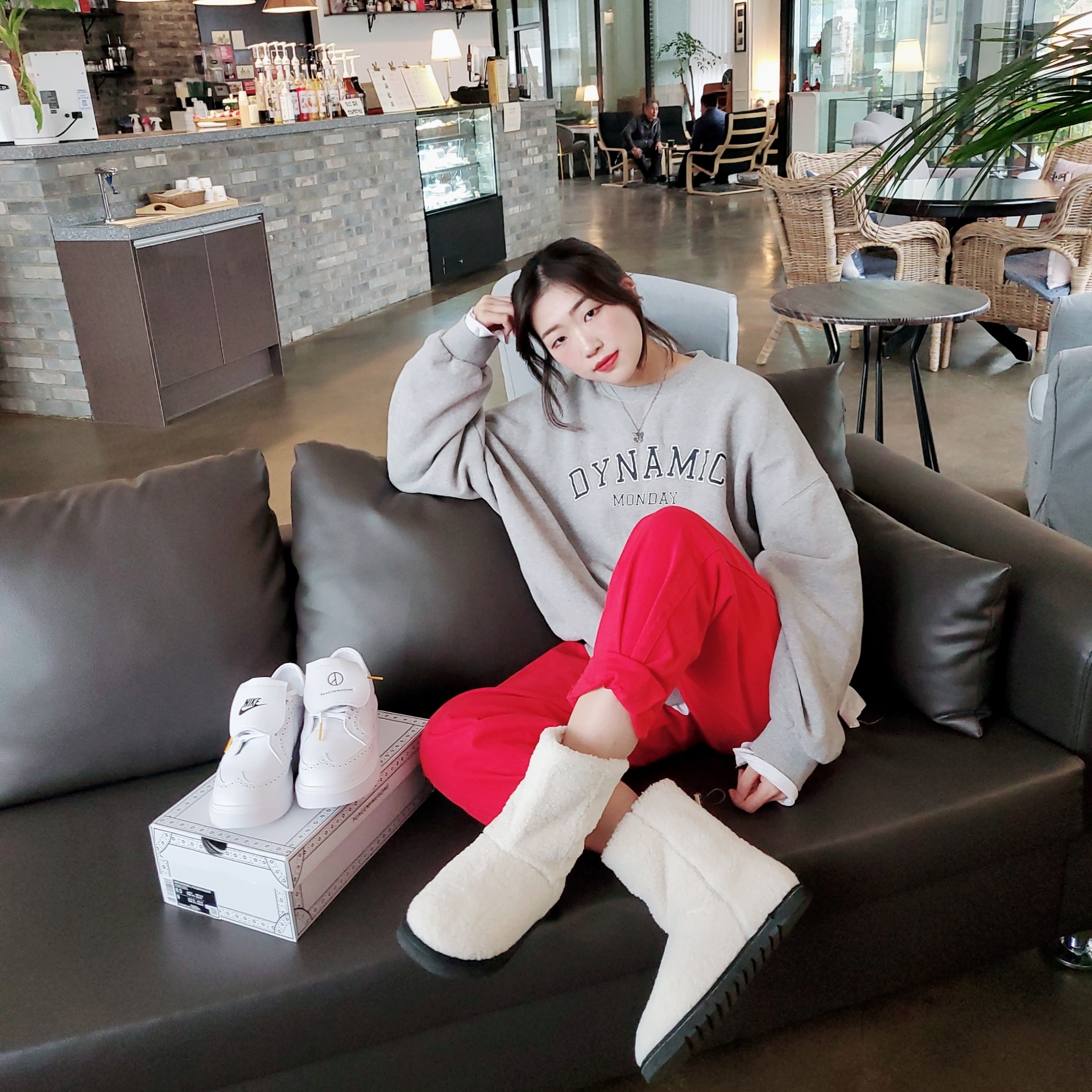 Nike x Peaceminusone Kwondo1 White 착용 스타일
