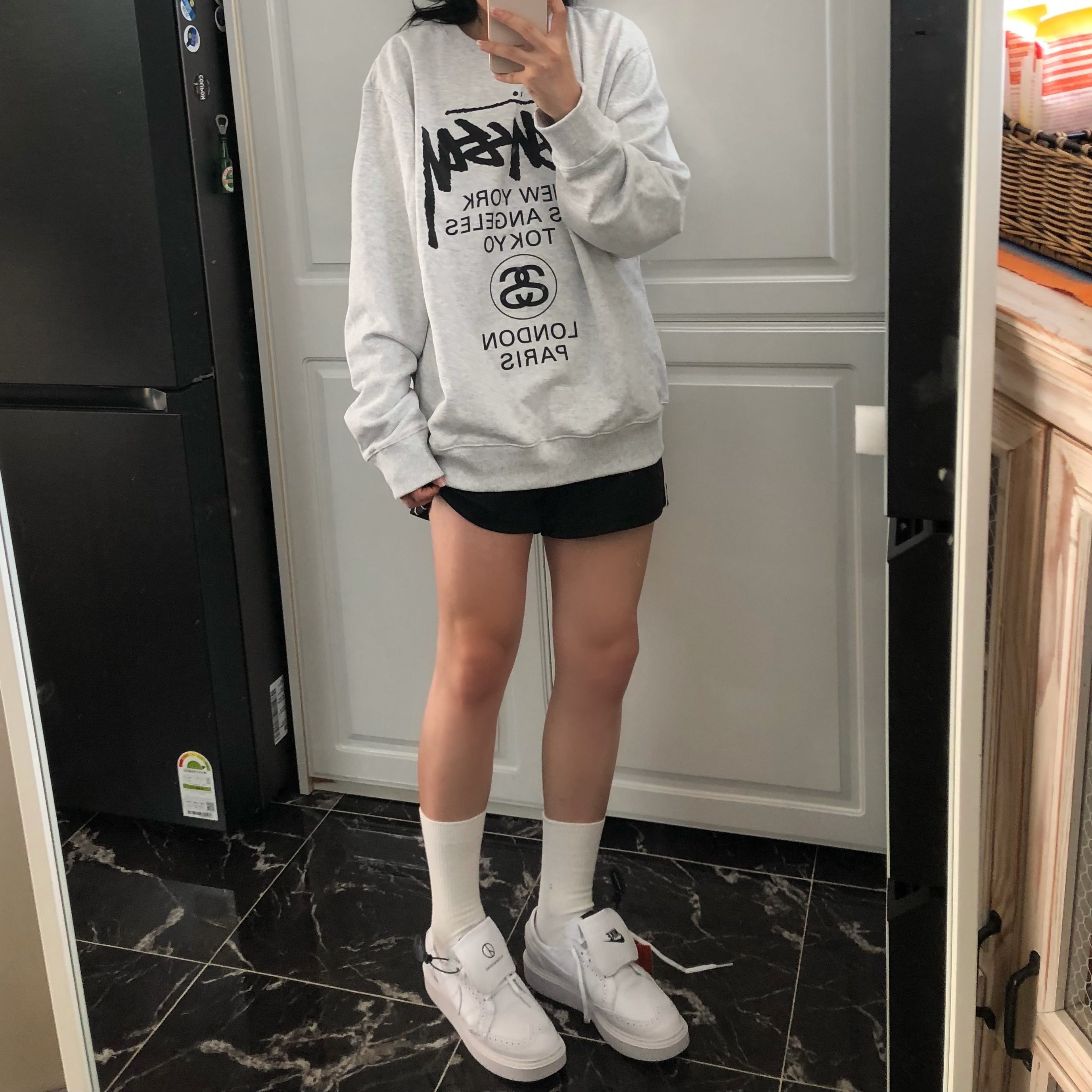 Nike x Peaceminusone Kwondo1 White 착용 스타일 - 1