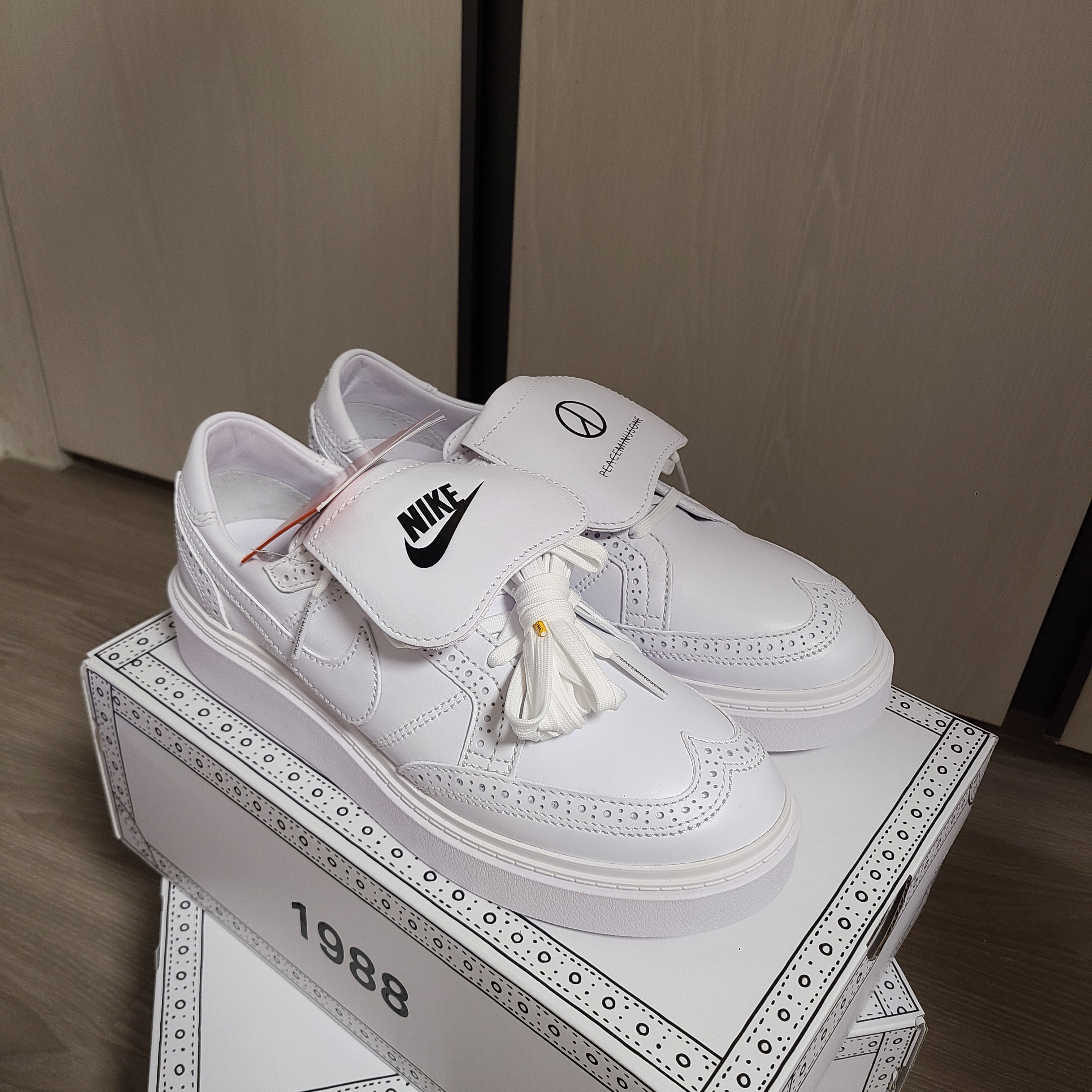 Nike x Peaceminusone Kwondo1 White 착용 스타일 - 1