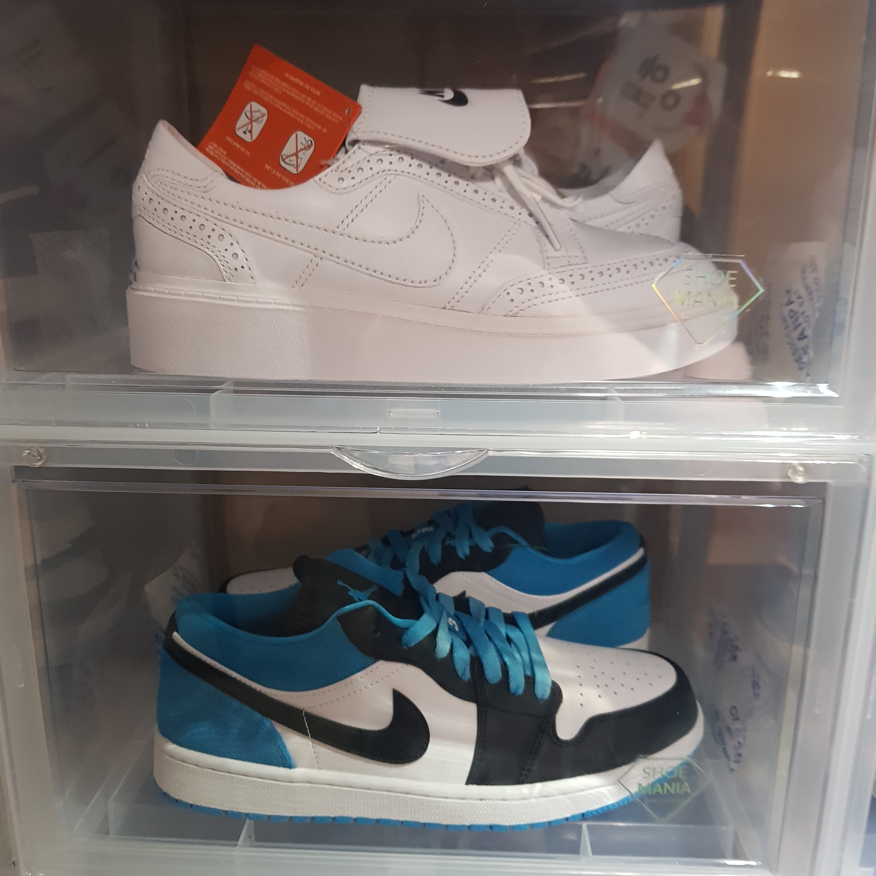 Nike x Peaceminusone Kwondo1 White, Jordan 1 Low SE Laser Blue 착용 스타일 - 2