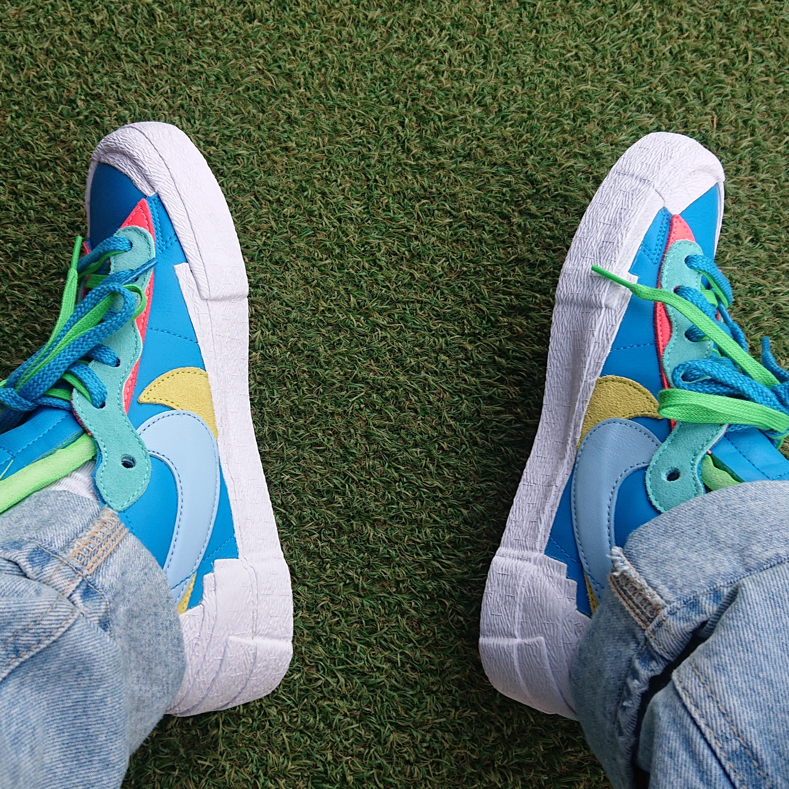 Nike x Sacai x Kaws Blazer Low Neptune Blue 착용 스타일 - 1