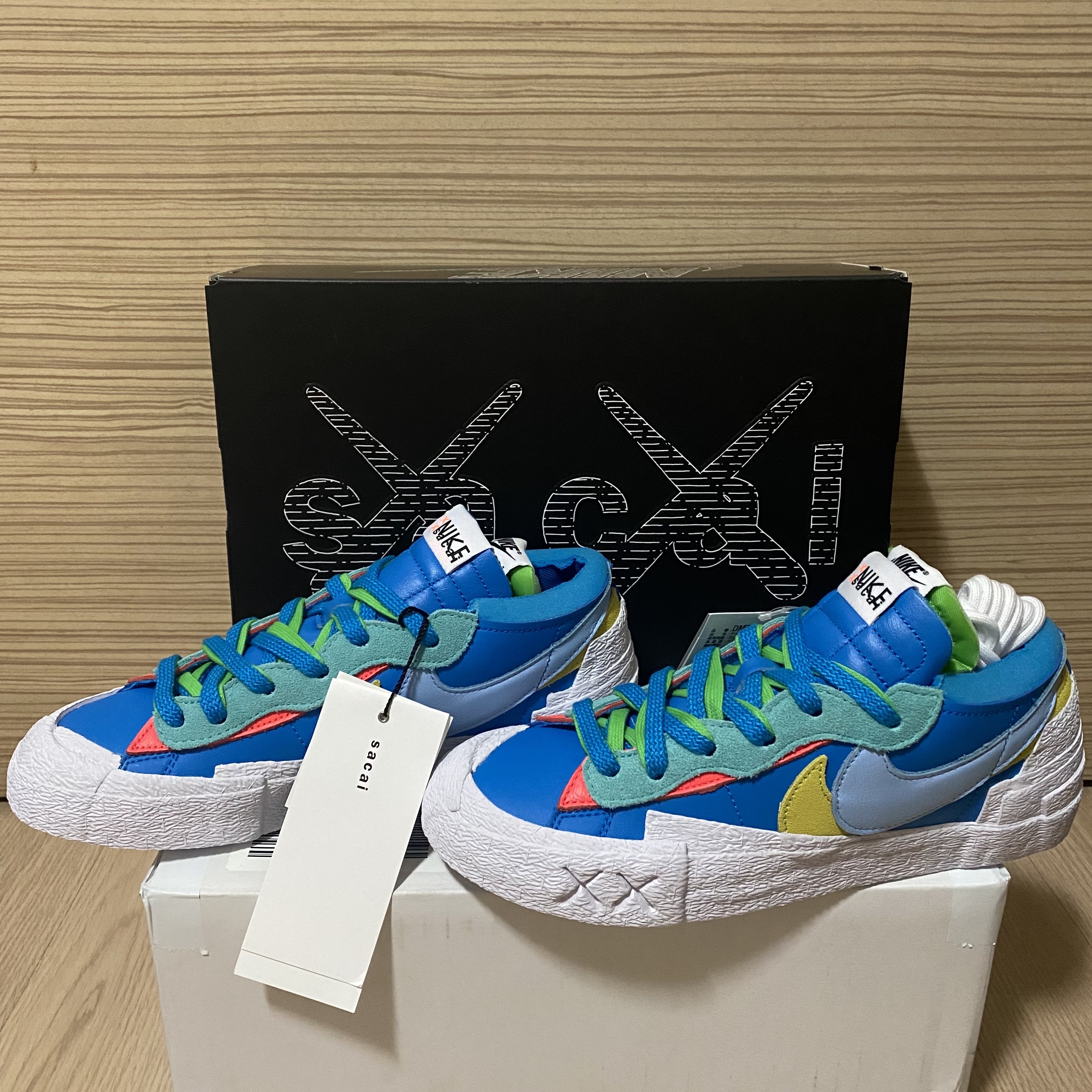 Nike x Sacai x Kaws Blazer Low Neptune Blue 착용 스타일