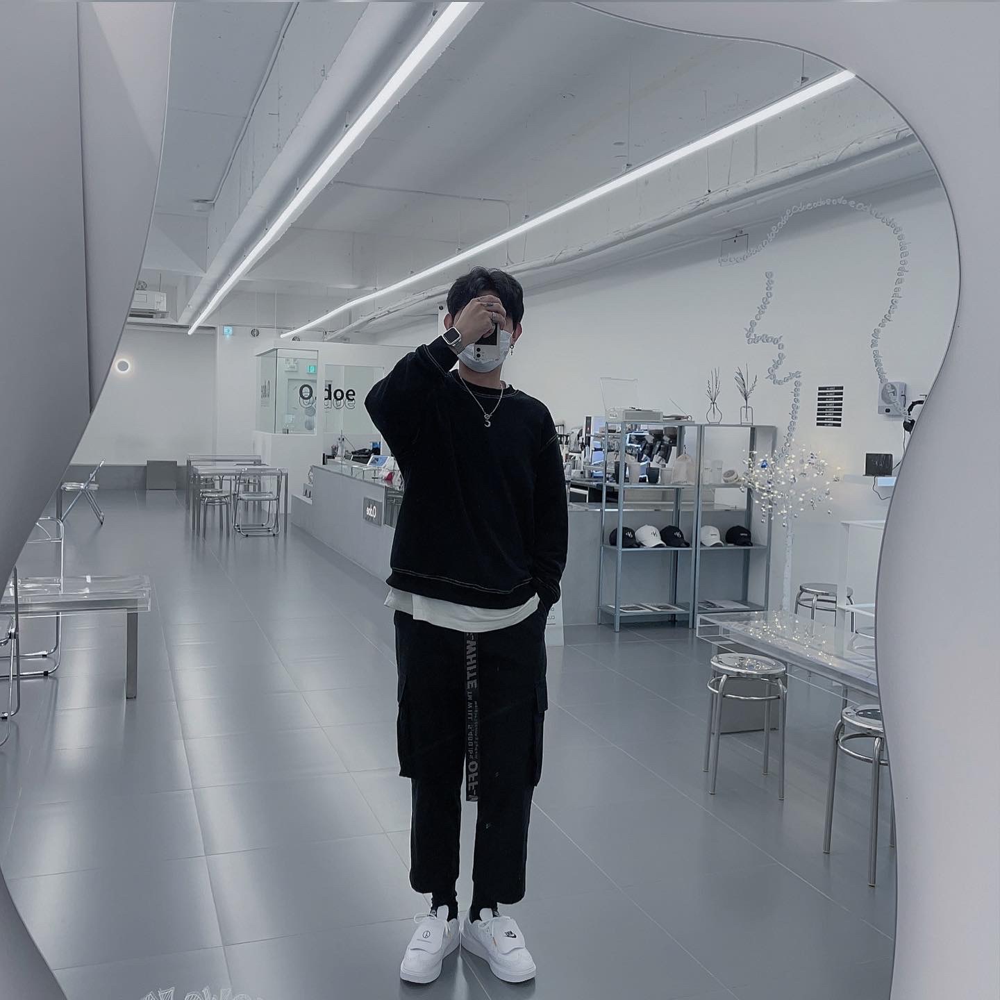 Nike x Peaceminusone Kwondo1 White 착용 스타일 - 1